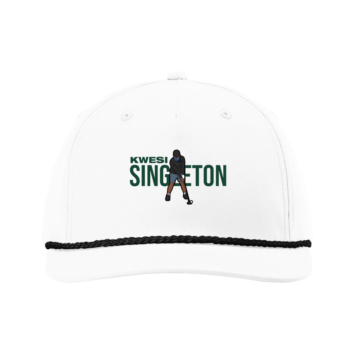 Five-Panel Classic Rope Cap — Player Name in White