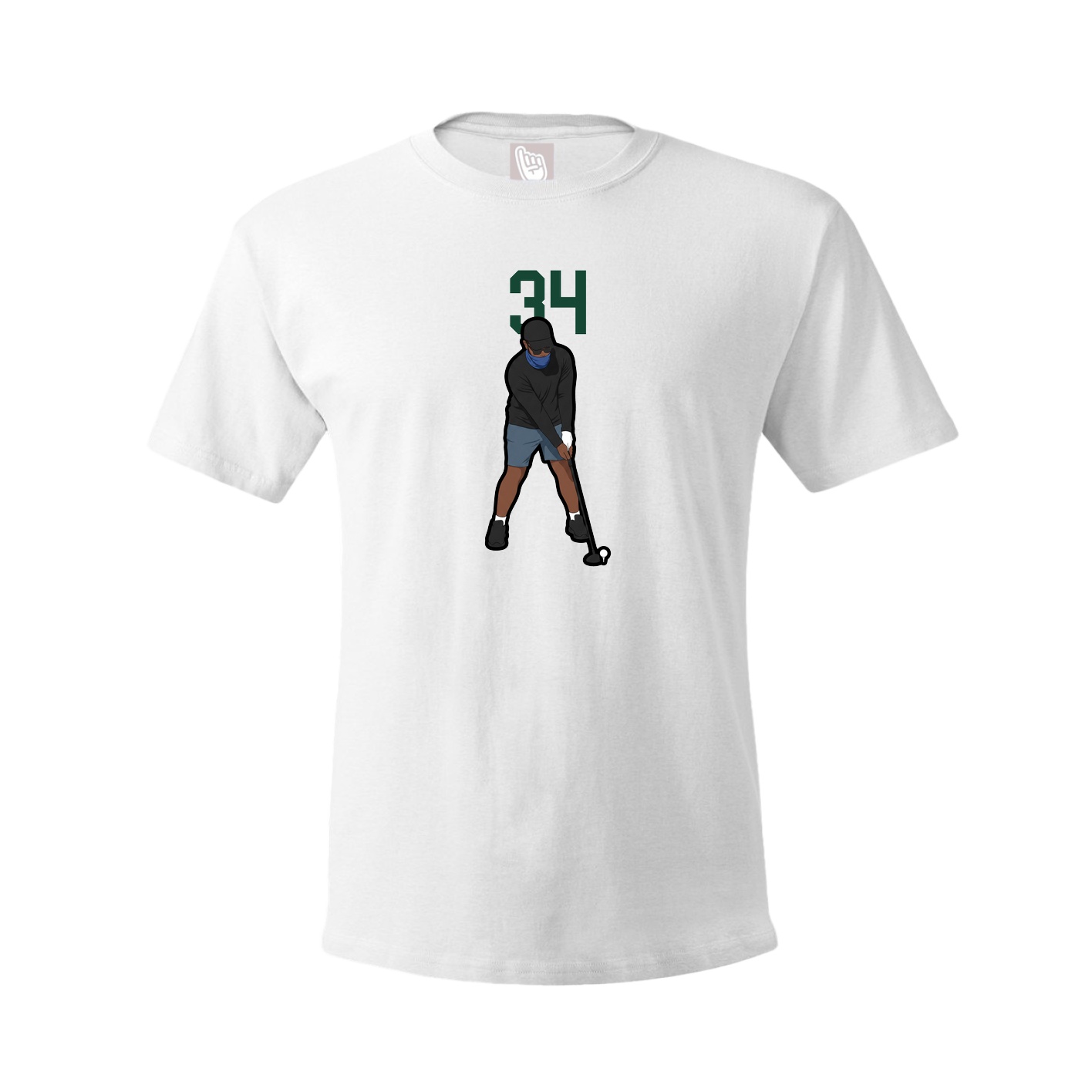 Youth Tee — Number Top in White