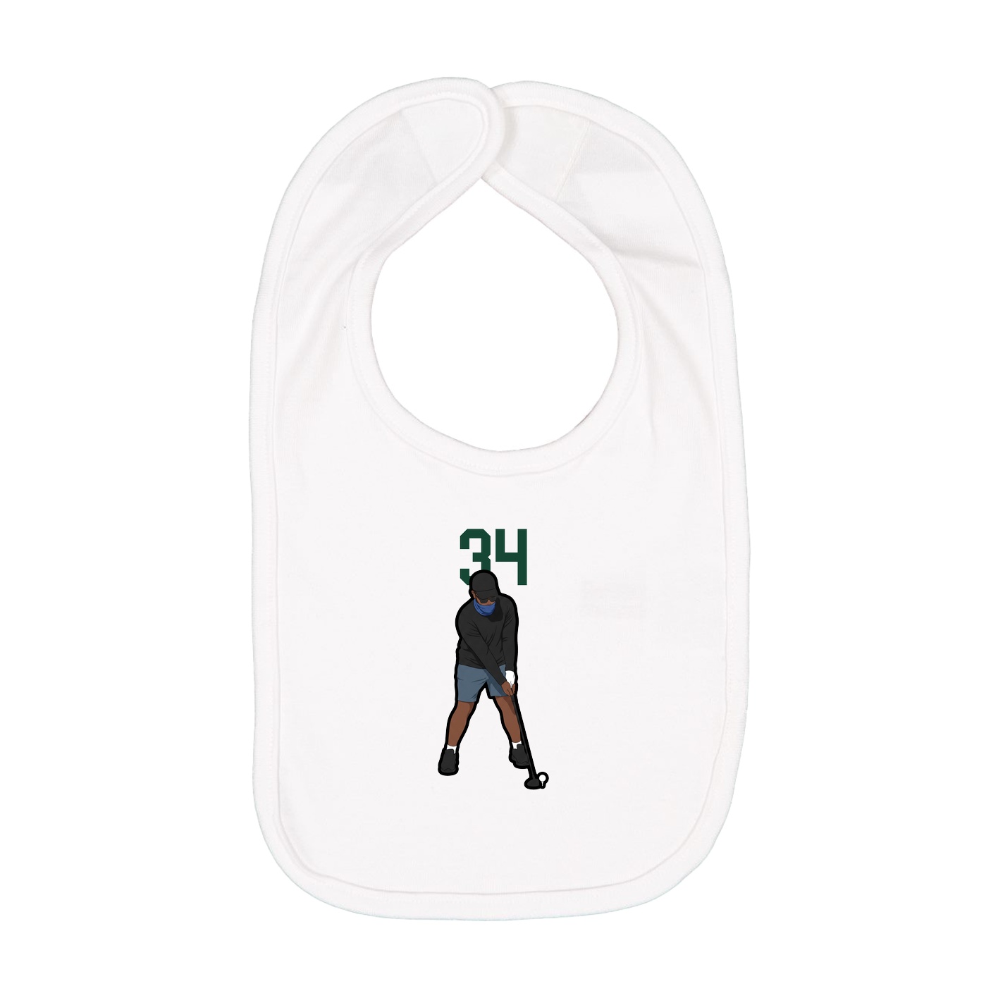 Infant Bib — Number Top in White