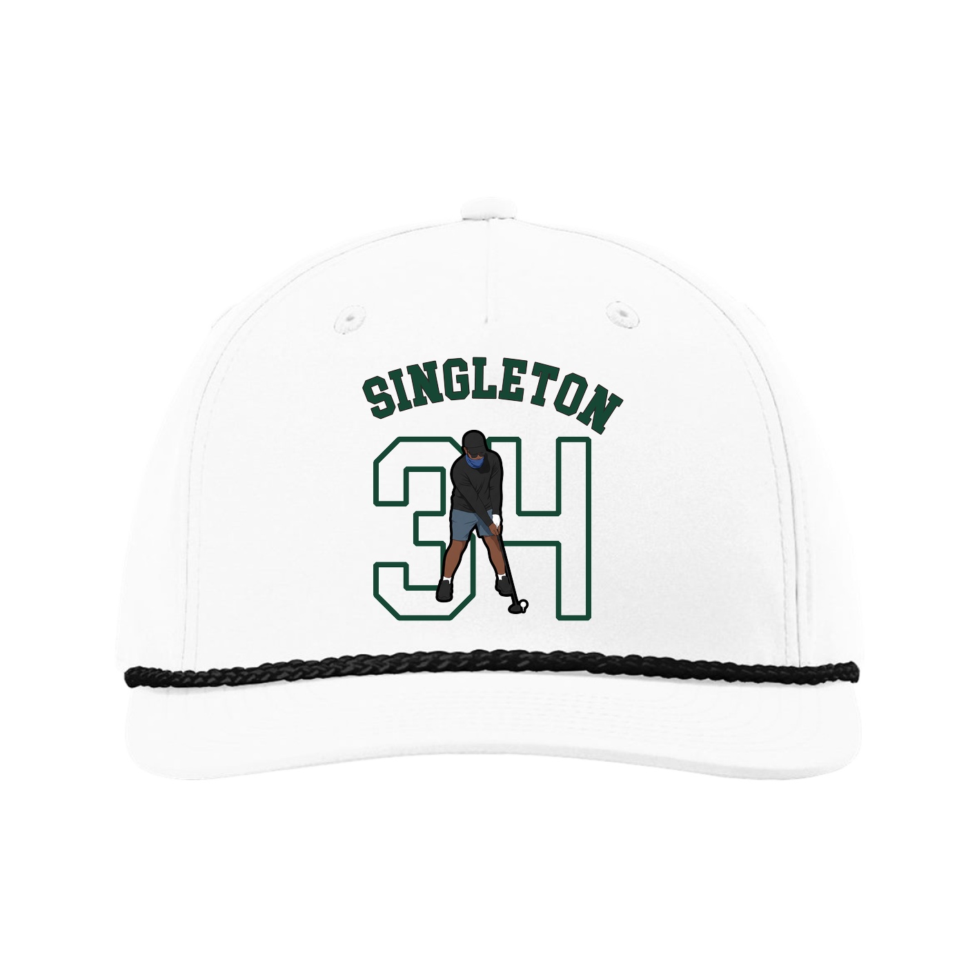 Five-Panel Classic Rope Cap — Shirsey Arch in White