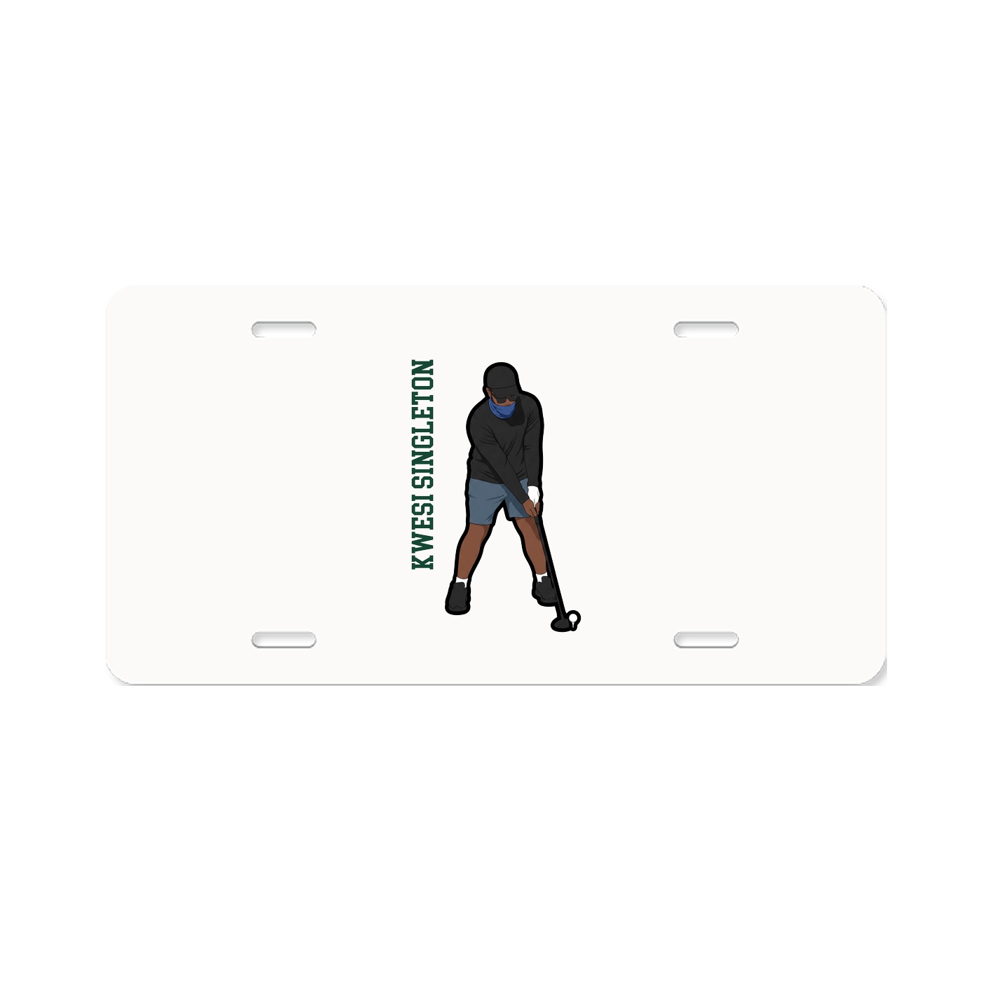 License Plate — Name Vertical in Classic