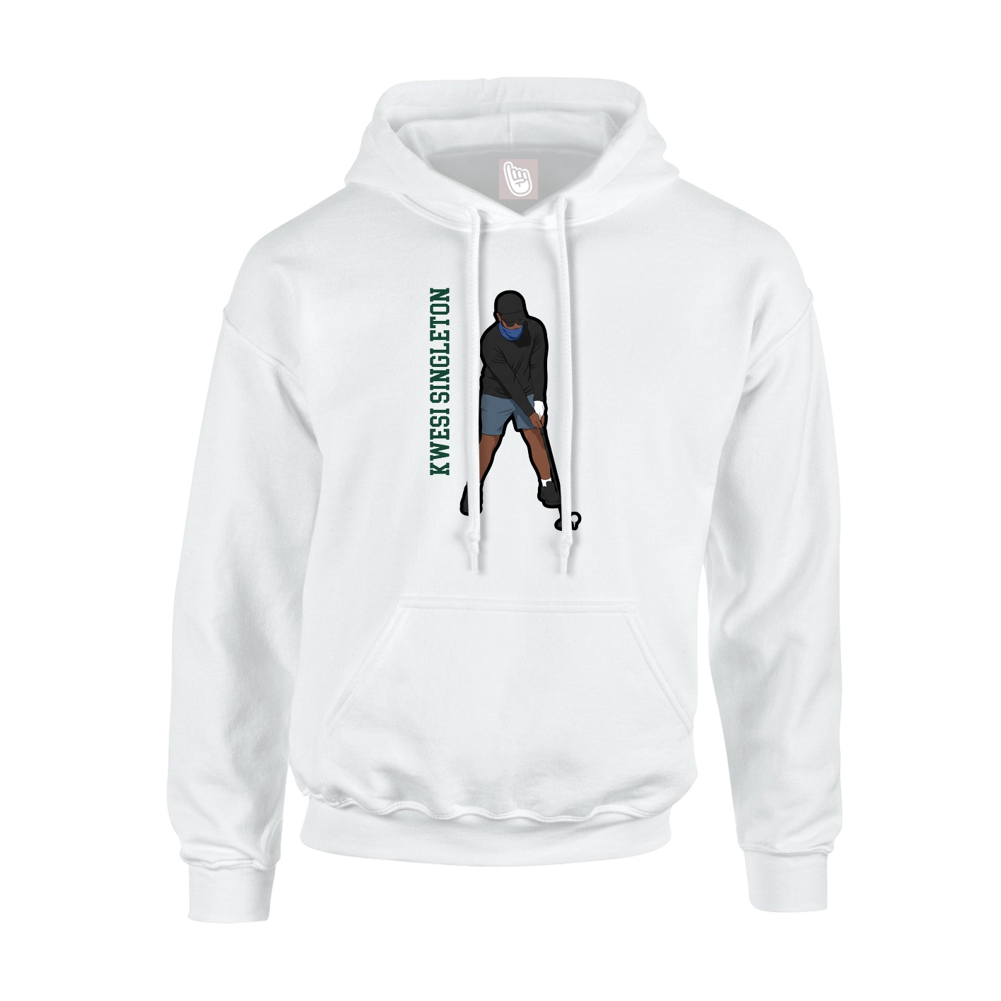 Hoodie — Name Vertical in White