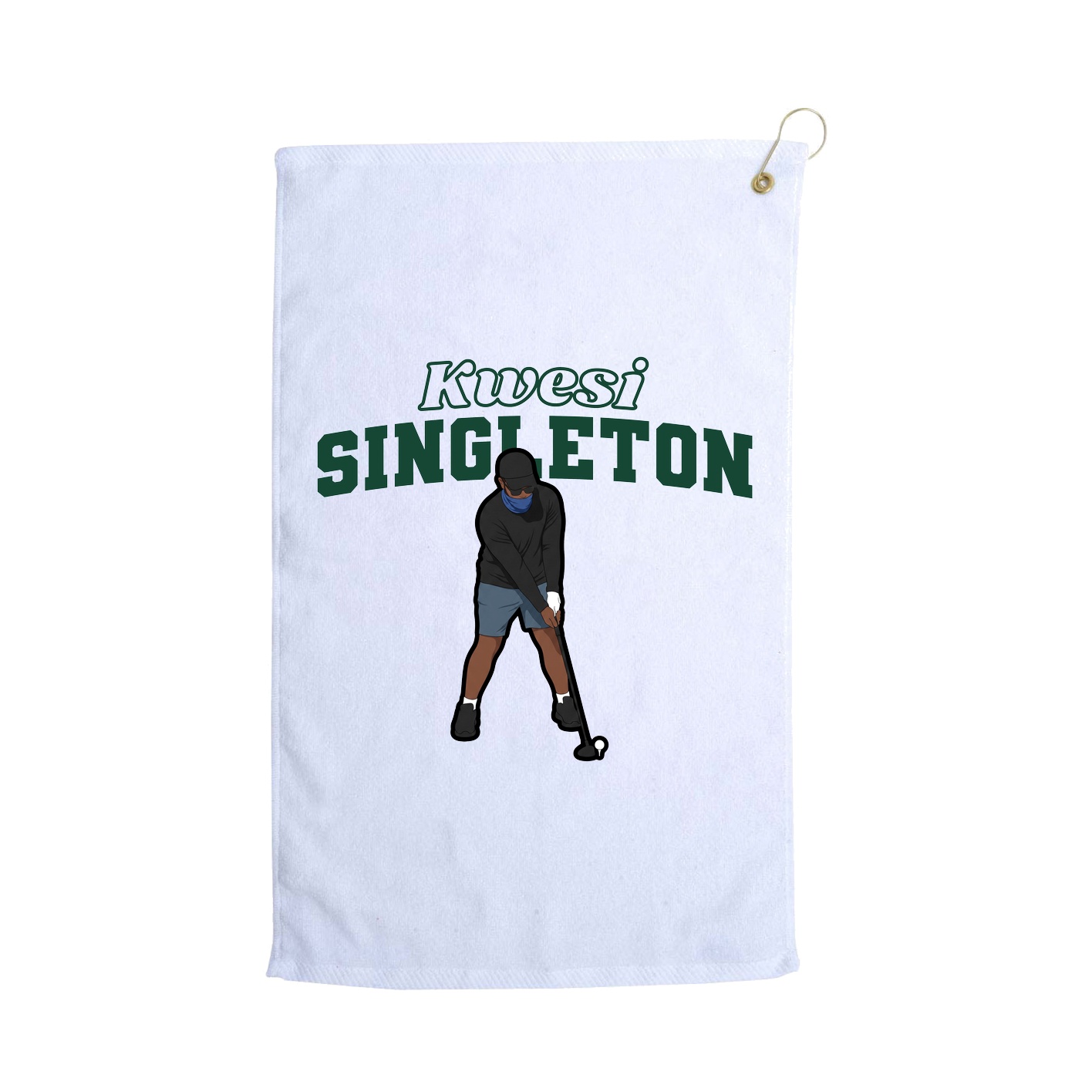 Golf Towel — Name Arch in White