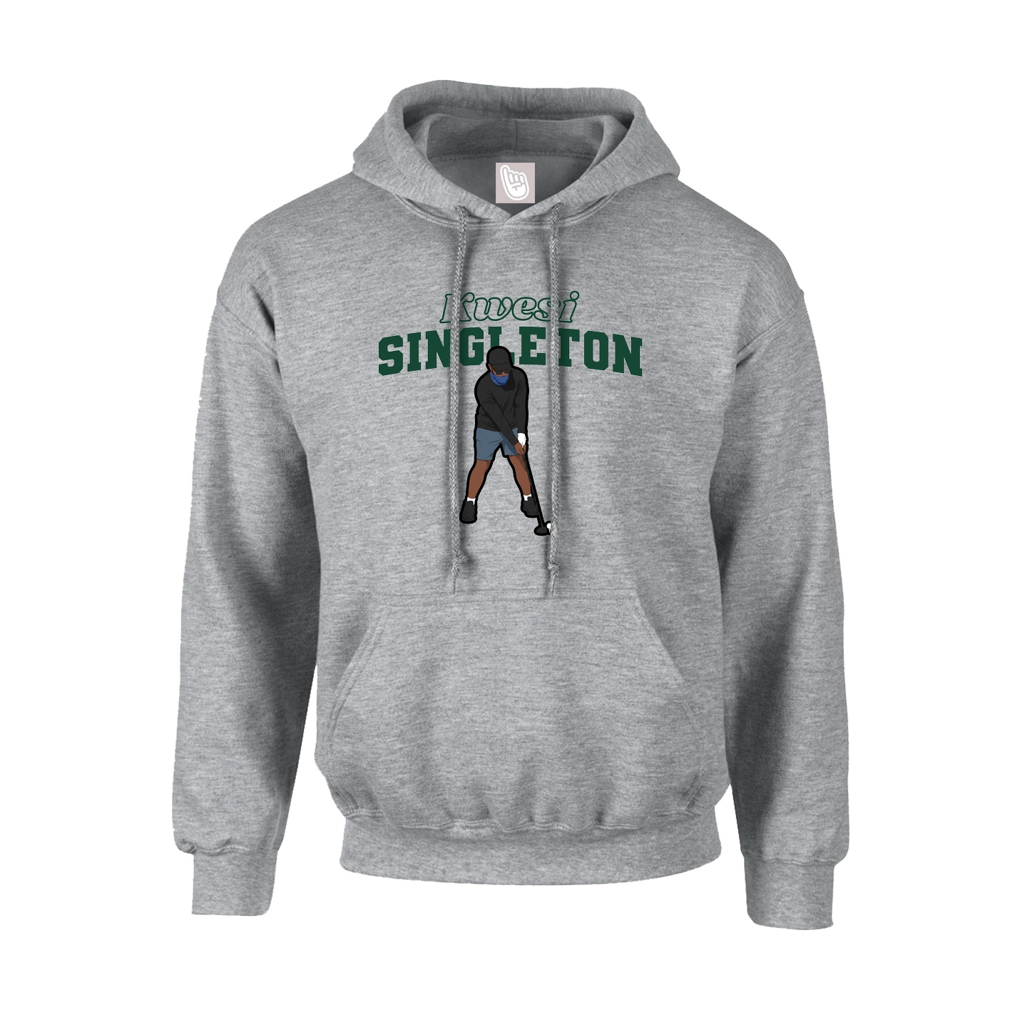 Hoodie — Name Arch in Grey