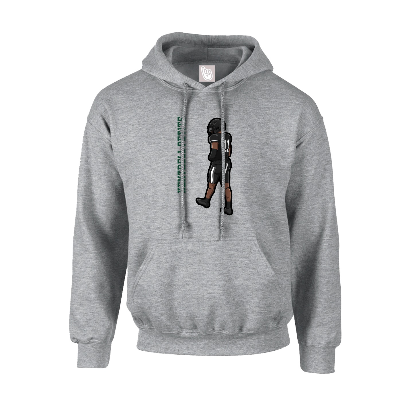 Hoodie — Name Vertical in Grey
