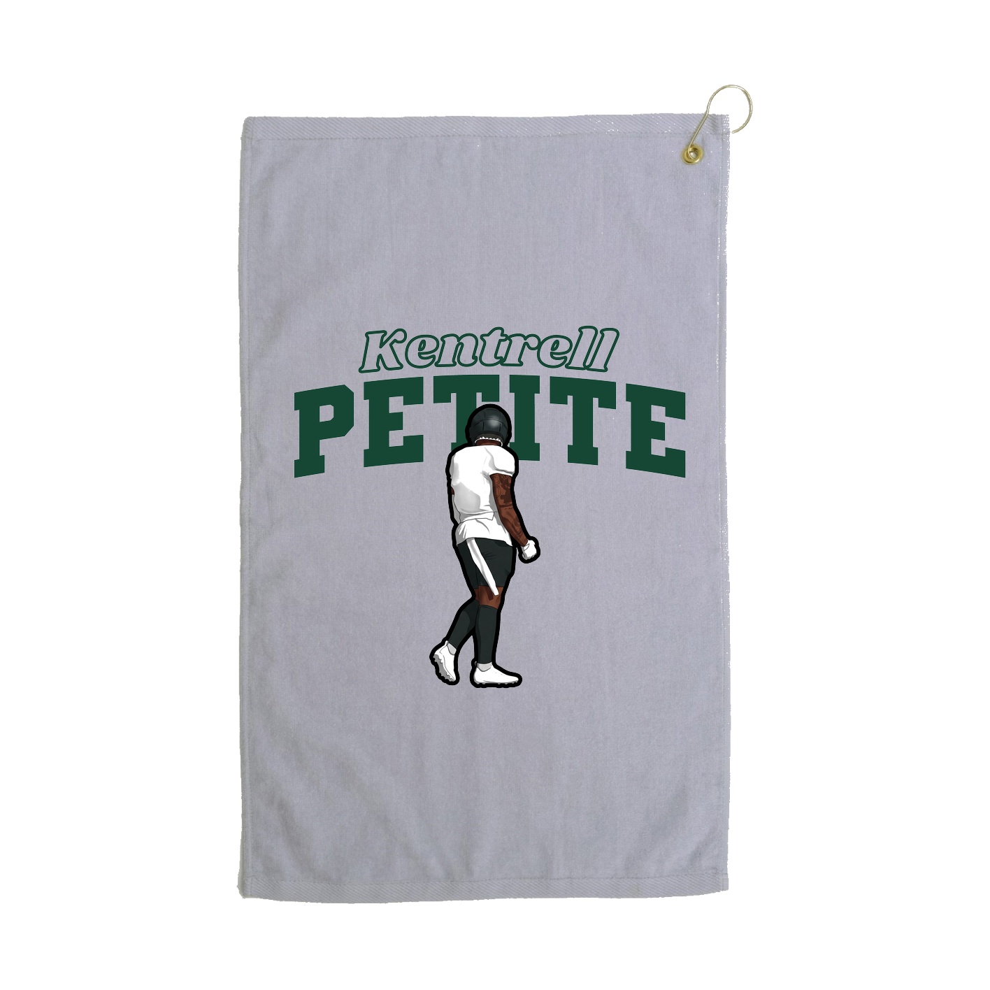 Golf Towel — Name Arch in Grey