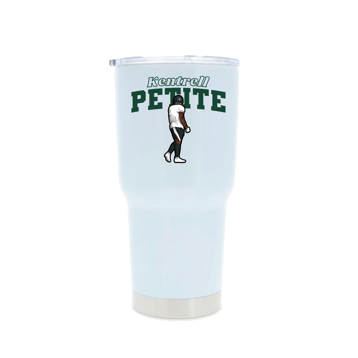 30oz Stainless Steel Tumbler — Name Arch in White