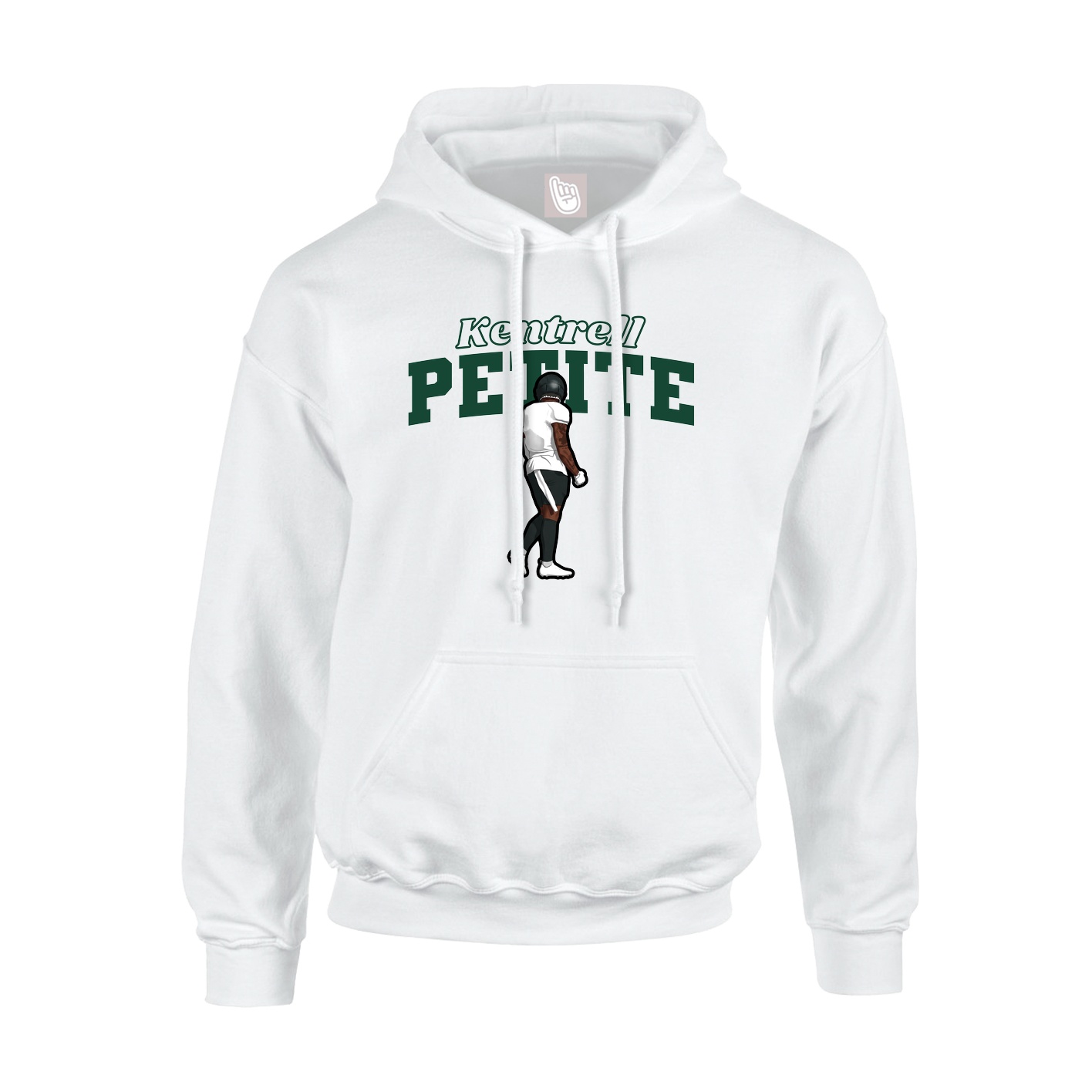 Youth Hoodie — Name Arch in White