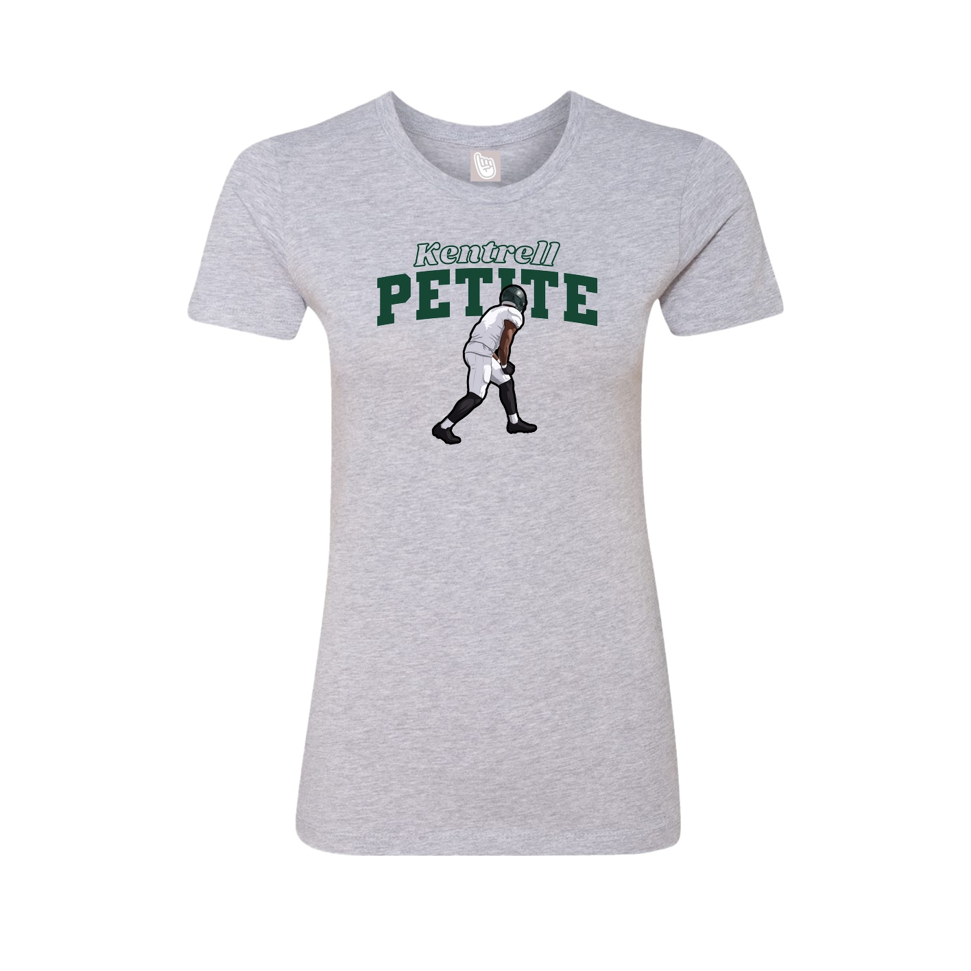Fitted Women's Tee — Name Arch in Grey