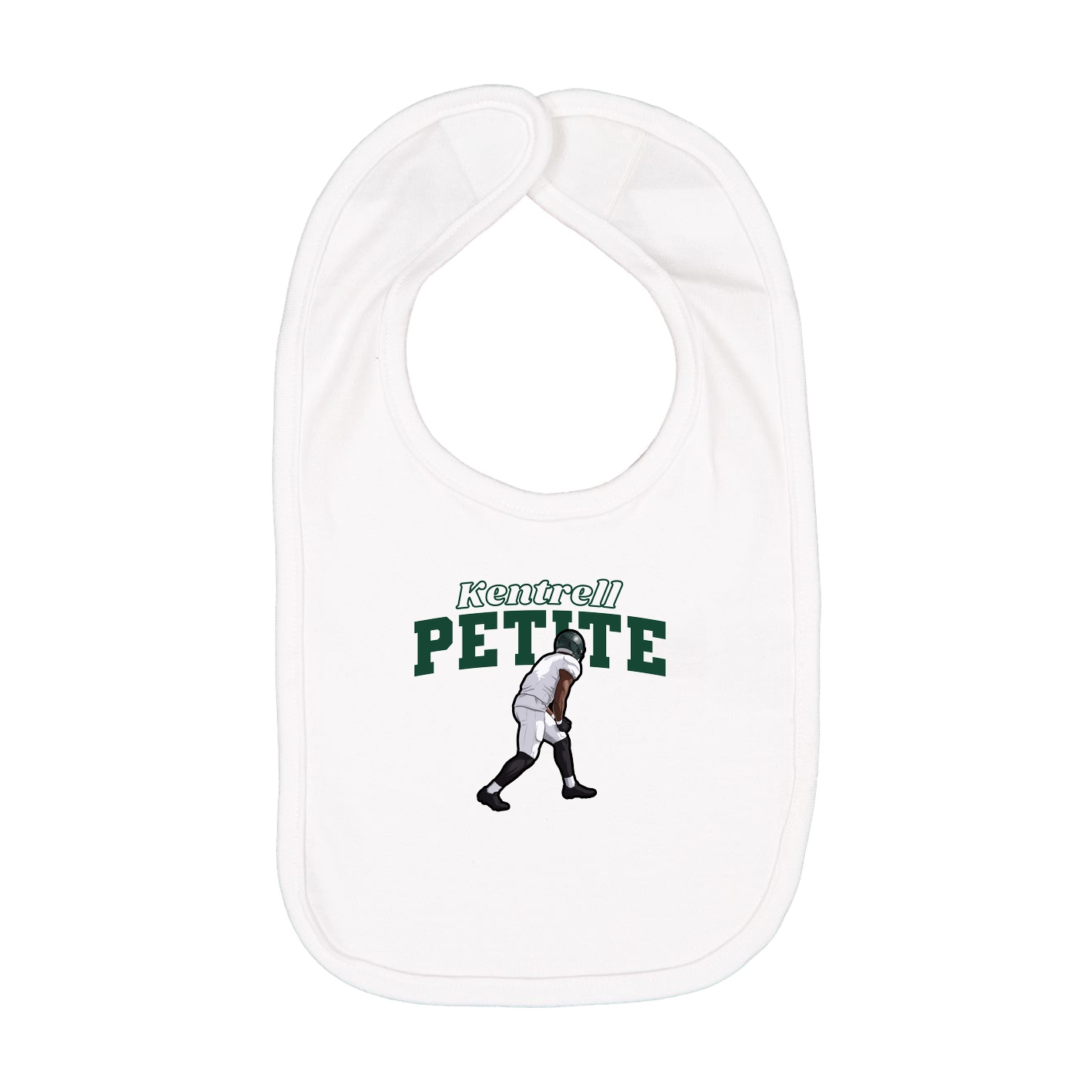 Infant Bib — Name Arch in White