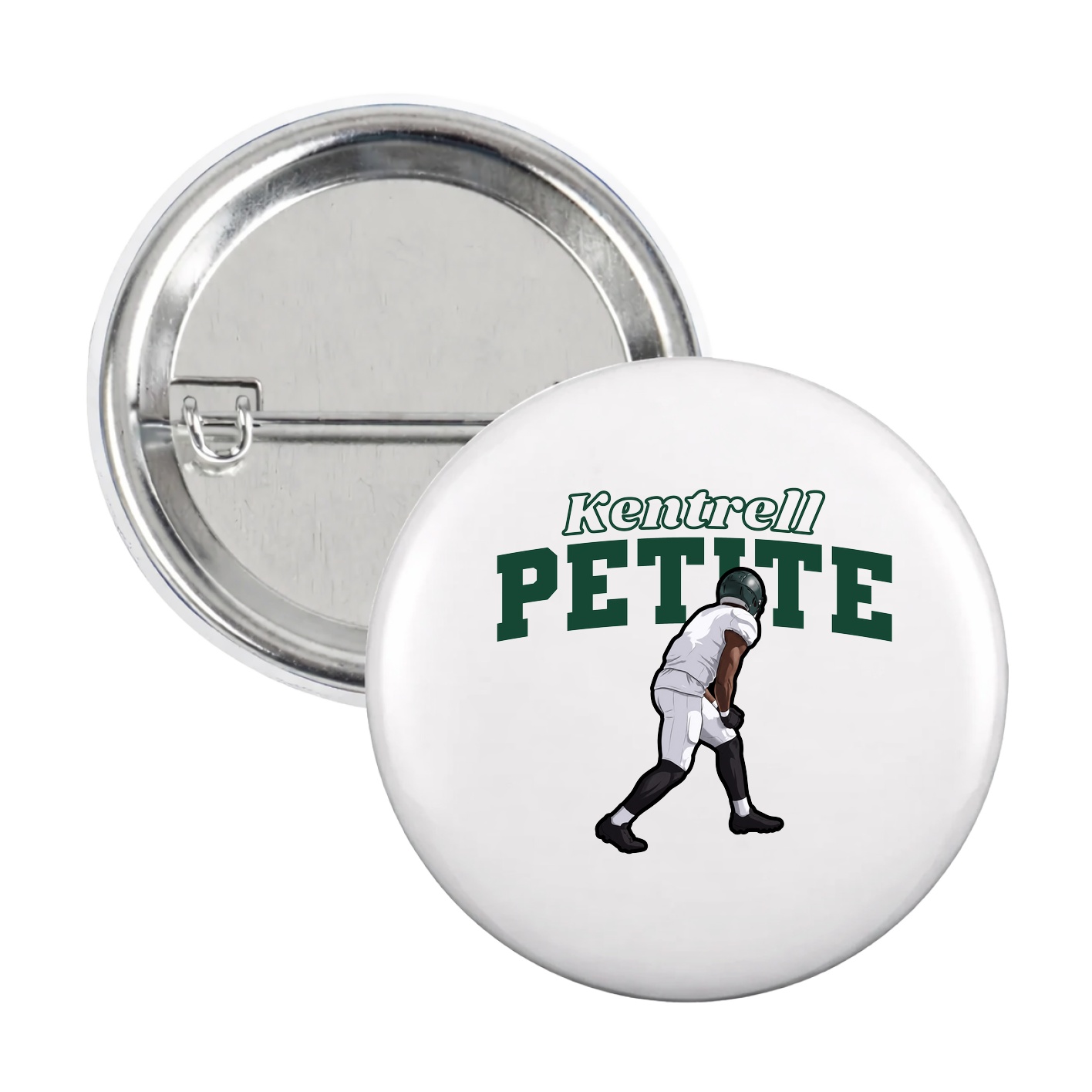 Game Day Button — Name Arch in White