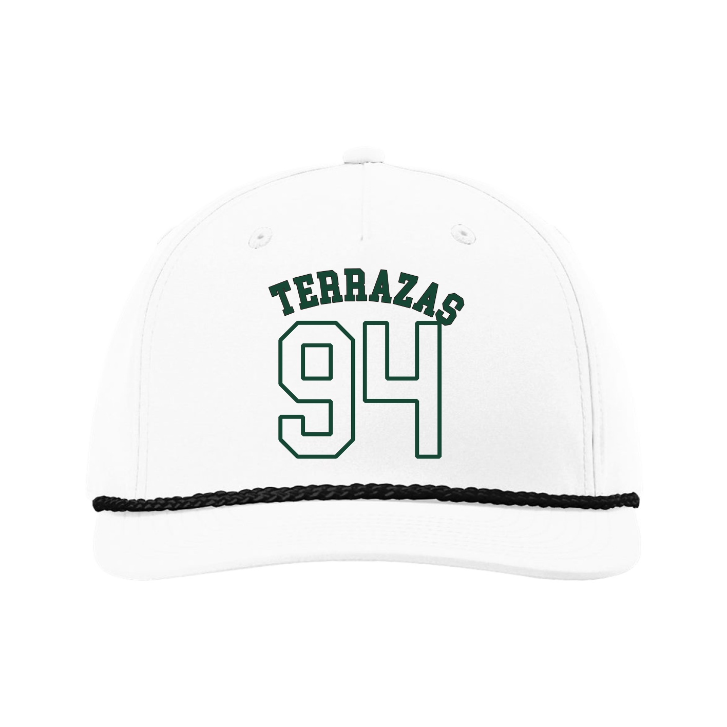 Five-Panel Classic Rope Cap — Shirsey Arch in White