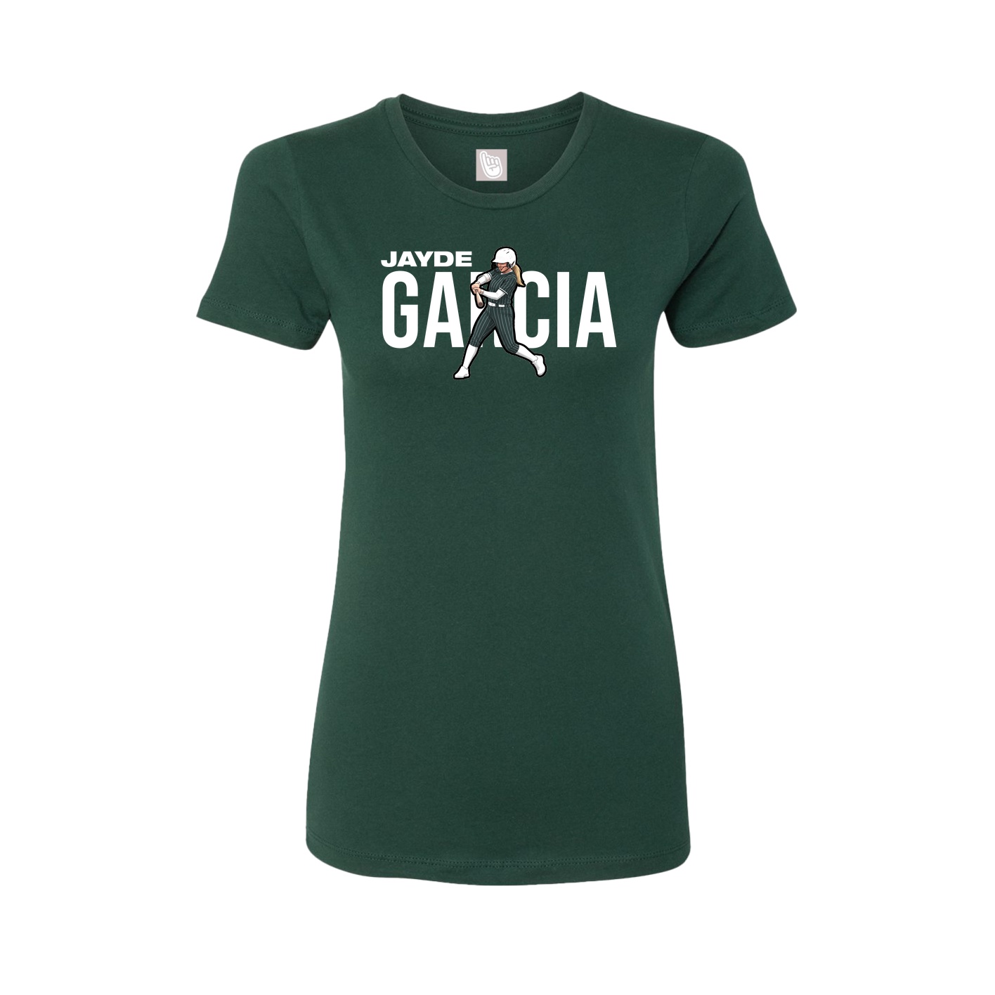 Fitted Women's Tee — Player Name in Green