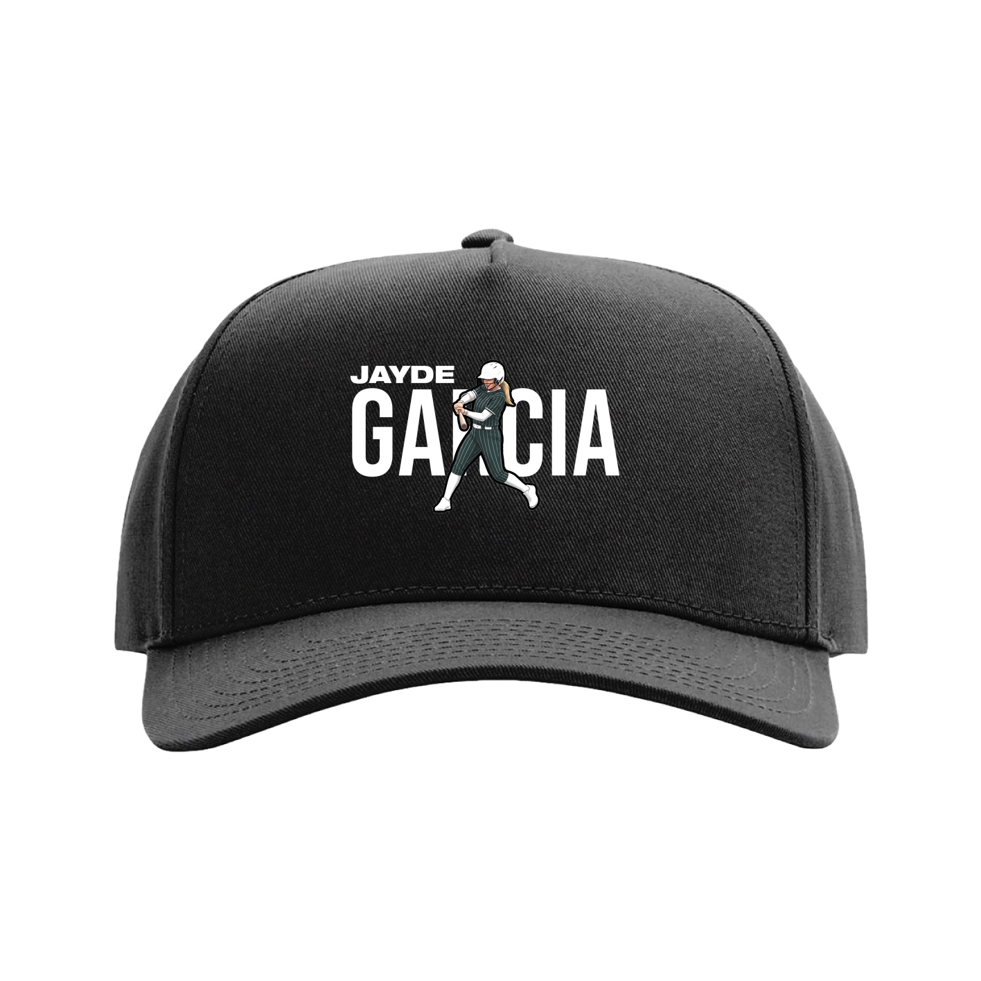 Full Fabric Five-Panel Champ Cap — Player Name in Black
