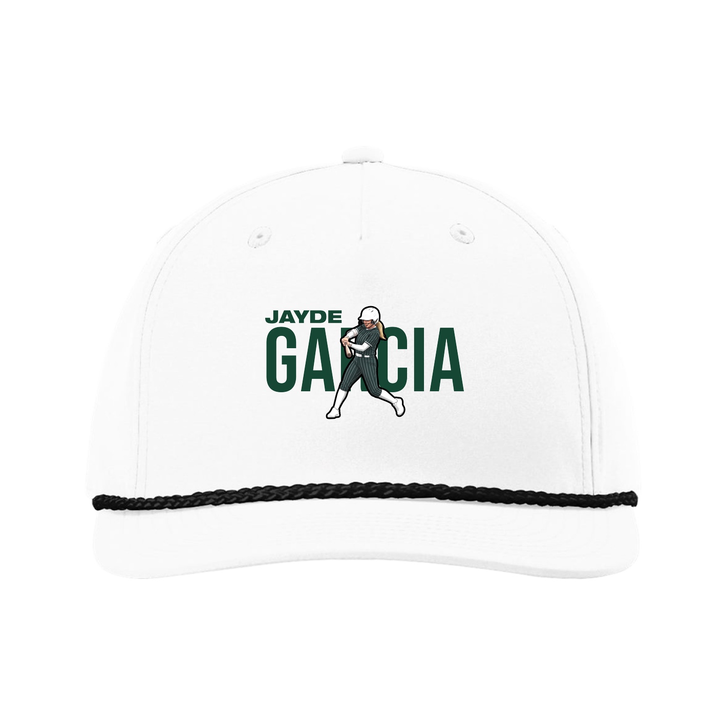 Five-Panel Classic Rope Cap — Player Name in White