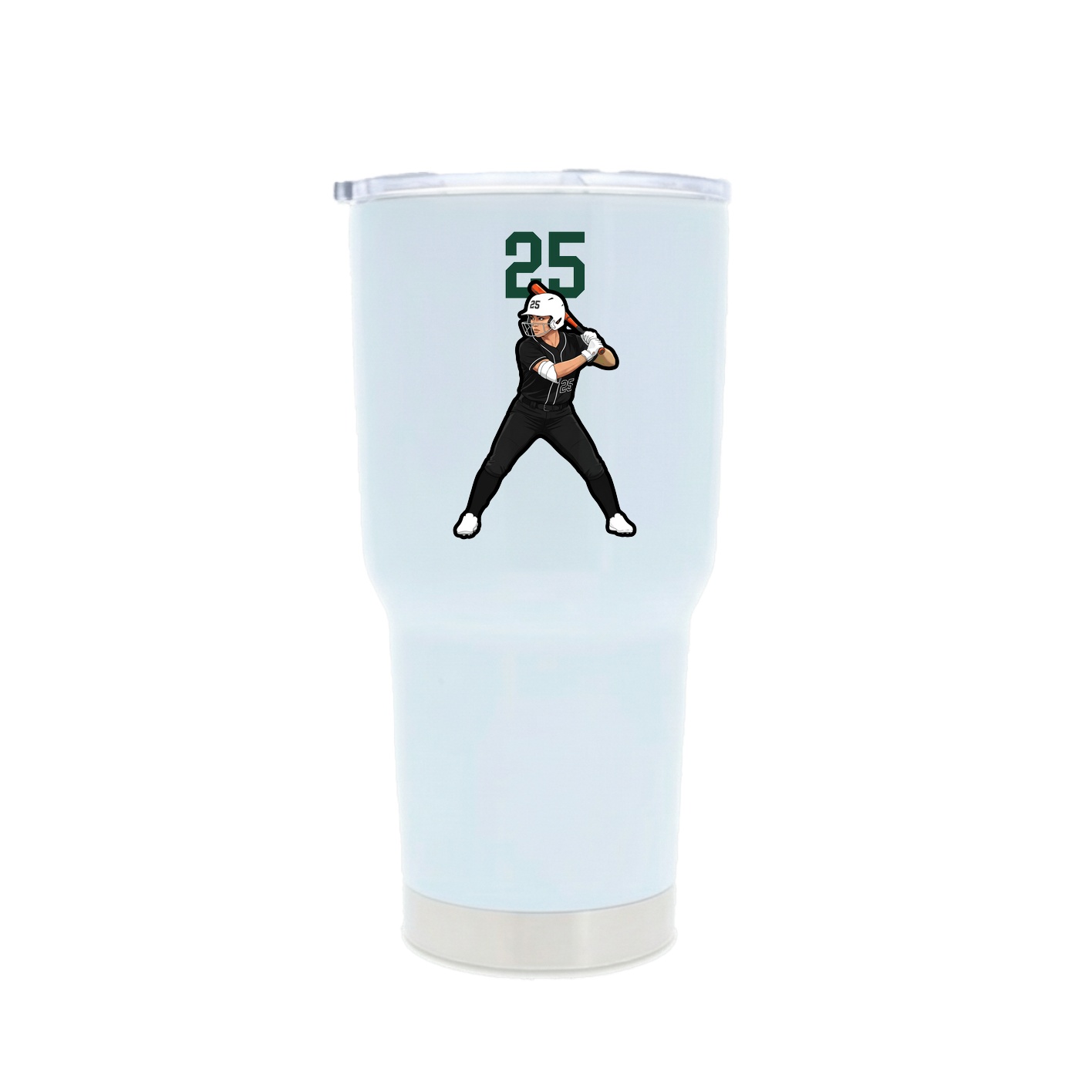 30oz Stainless Steel Tumbler — Number Top in White