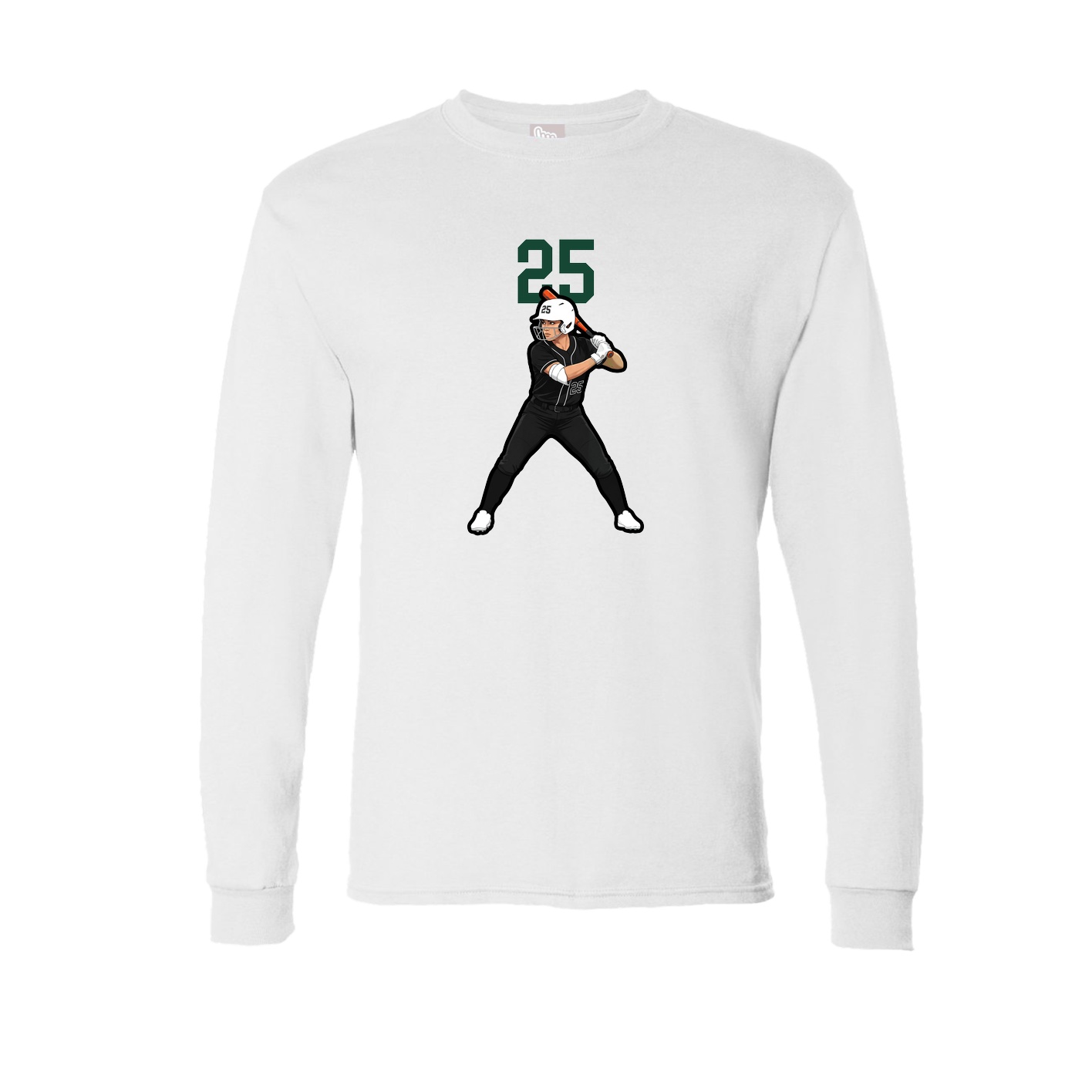 Long Sleeve Tee — Number Top in White