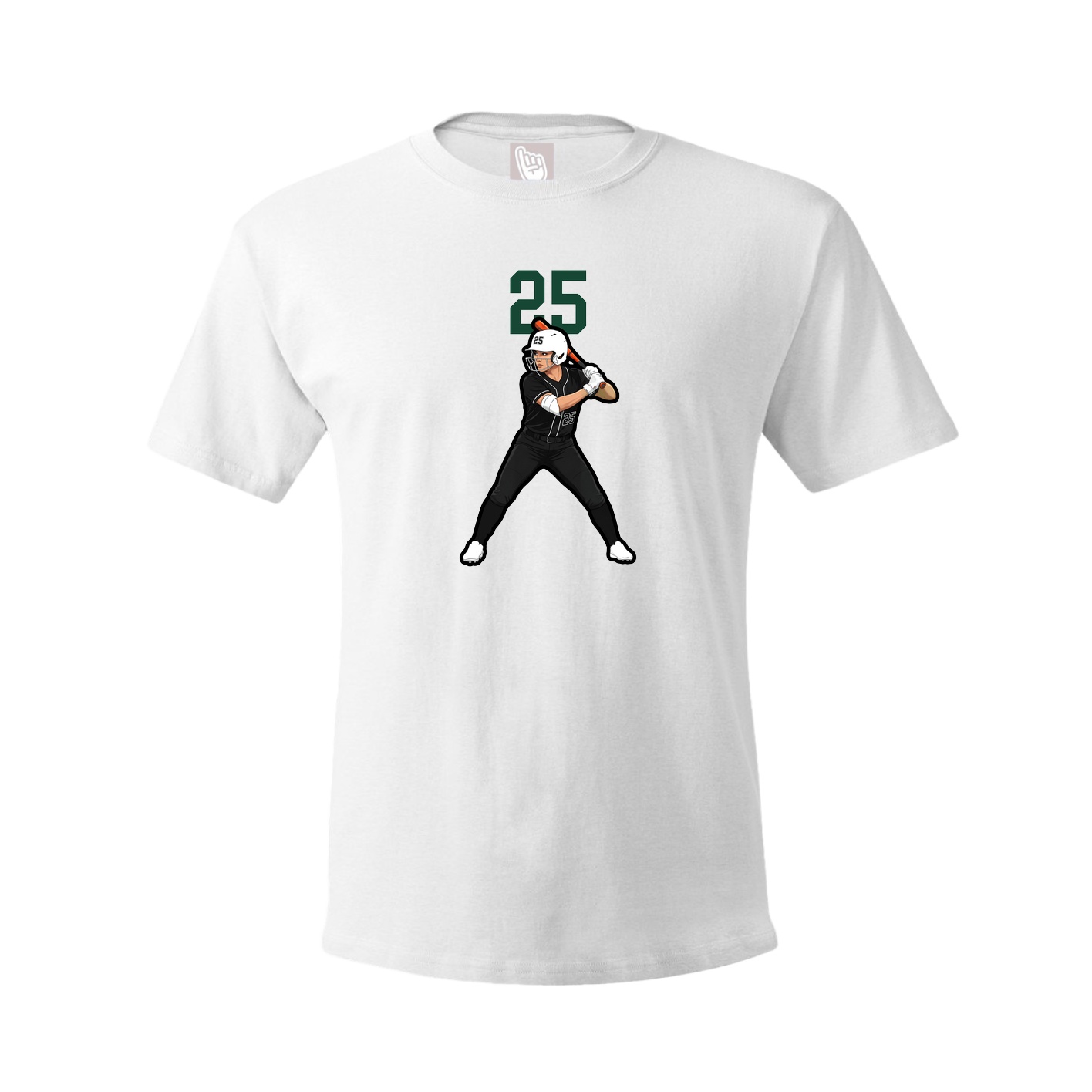 Youth Tee — Number Top in White