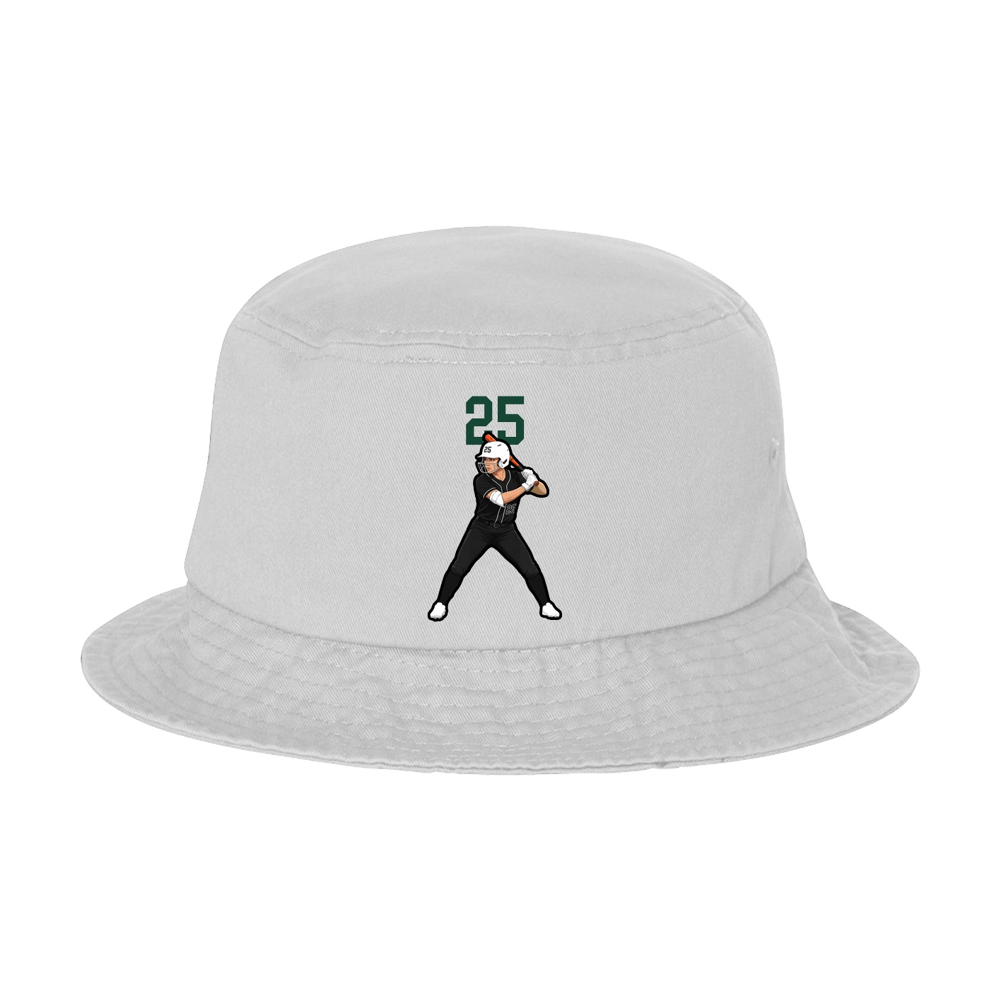 Bucket Cap — Number Top in White
