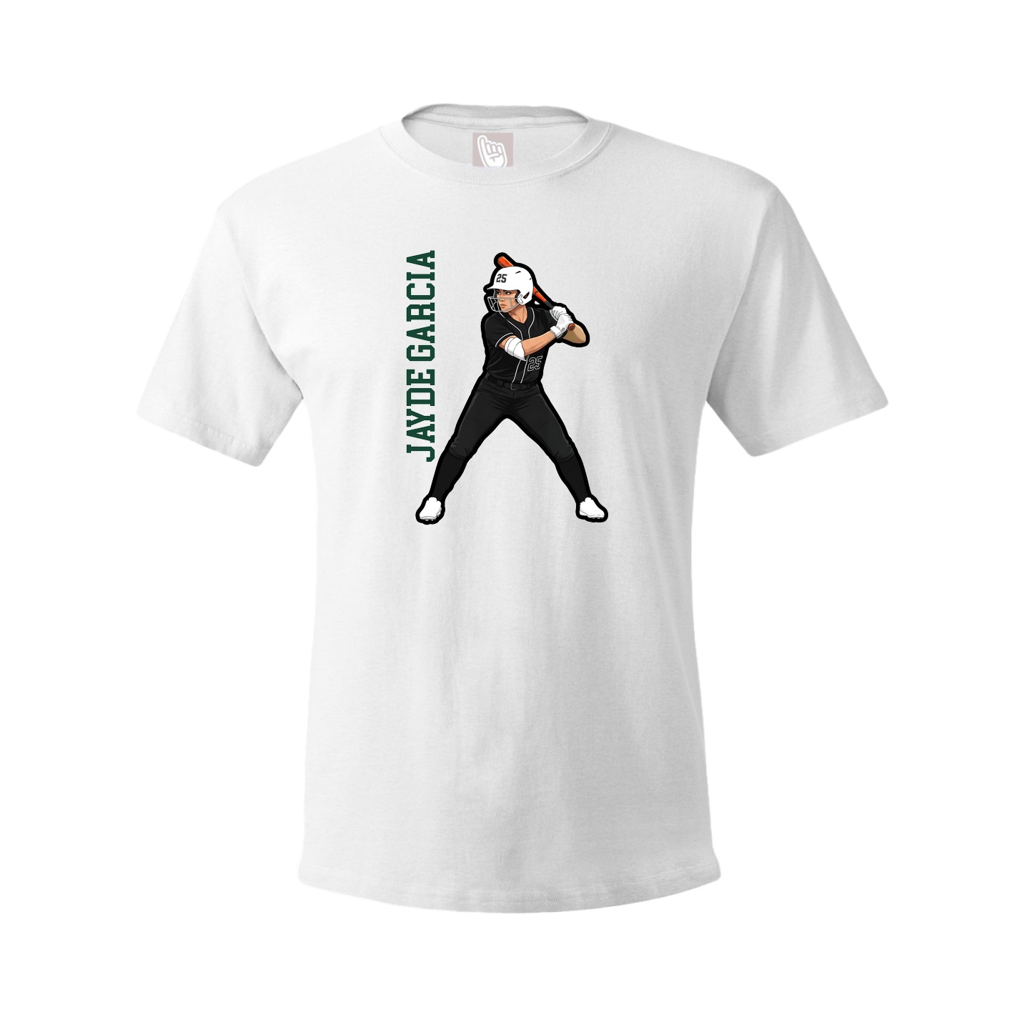 Youth Tee — Name Vertical in White