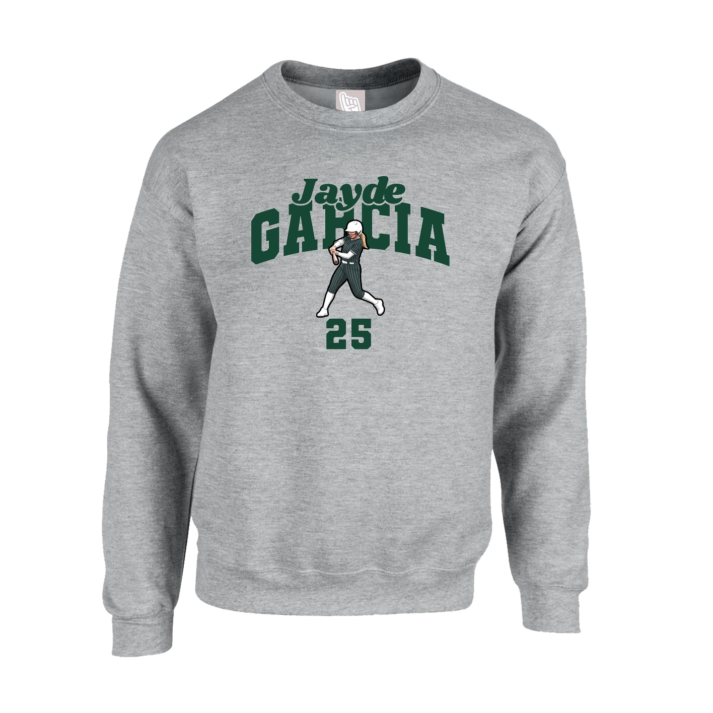 Fleece Crew — Signature Arch in Grey