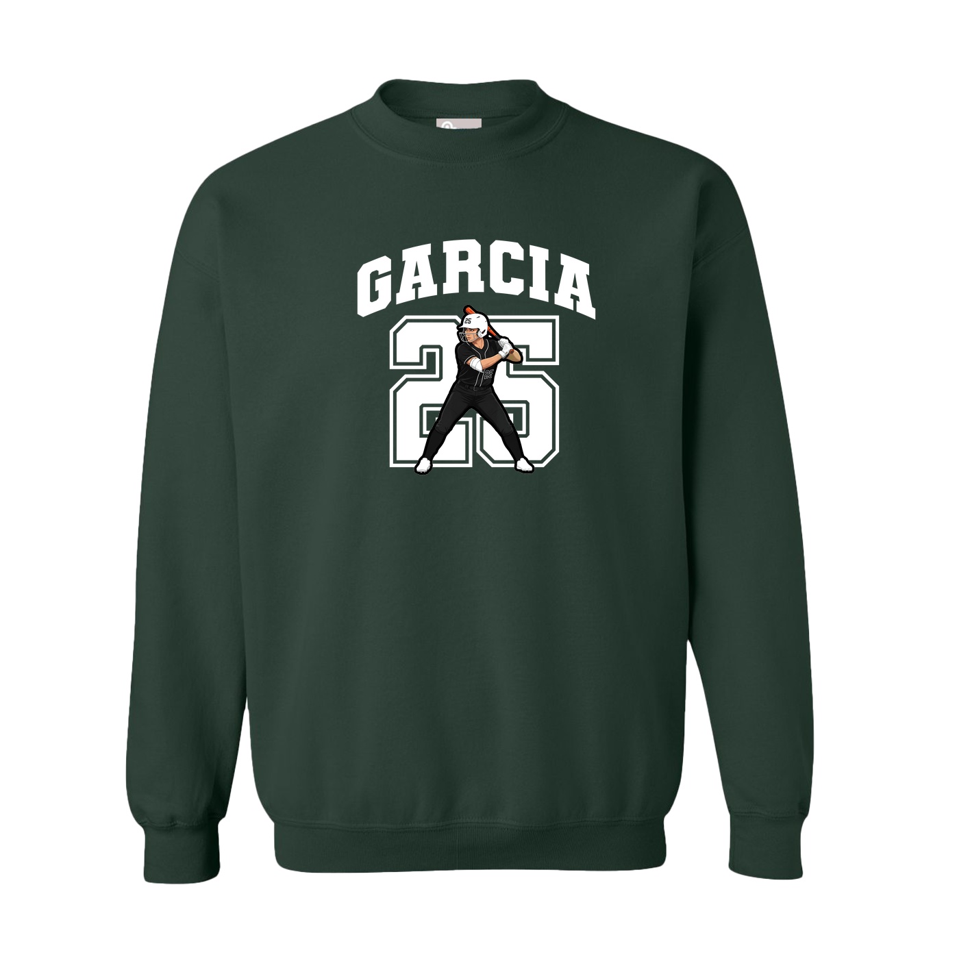 Fleece Crew — Number in Green
