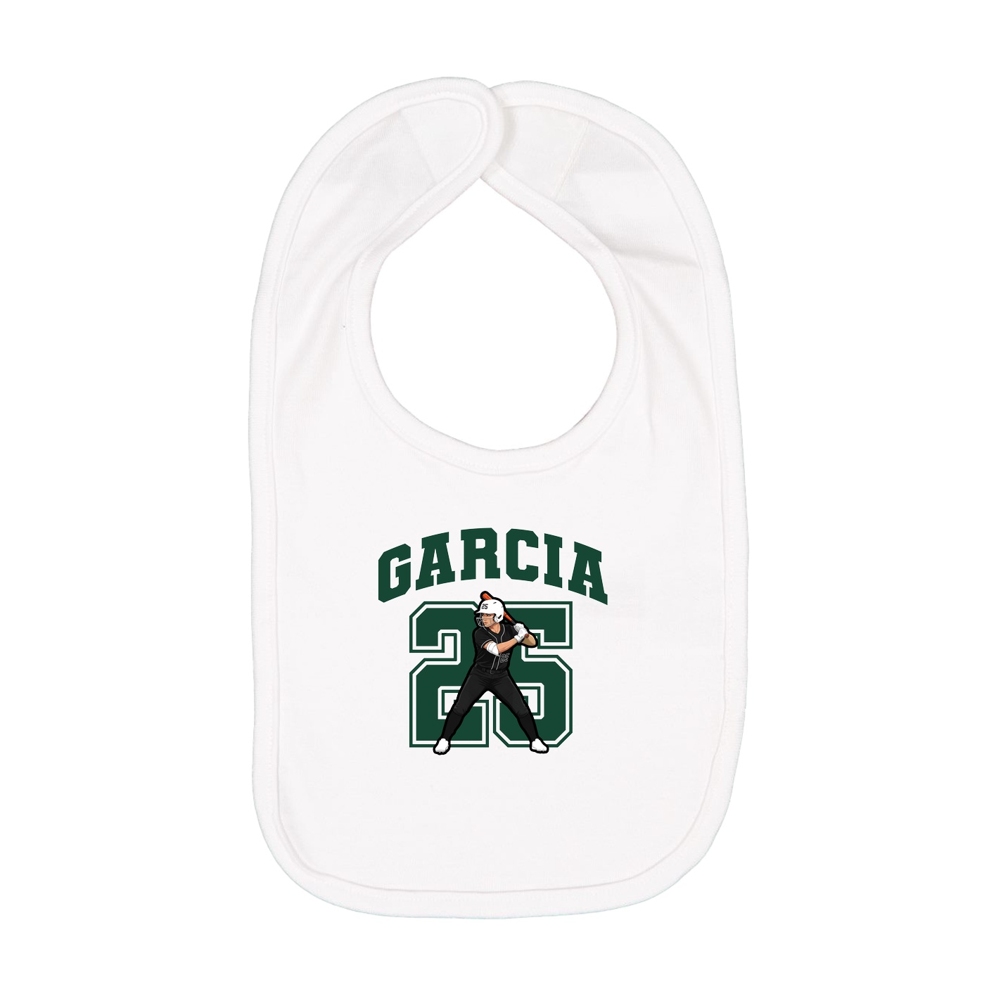 Infant Bib — Number in White