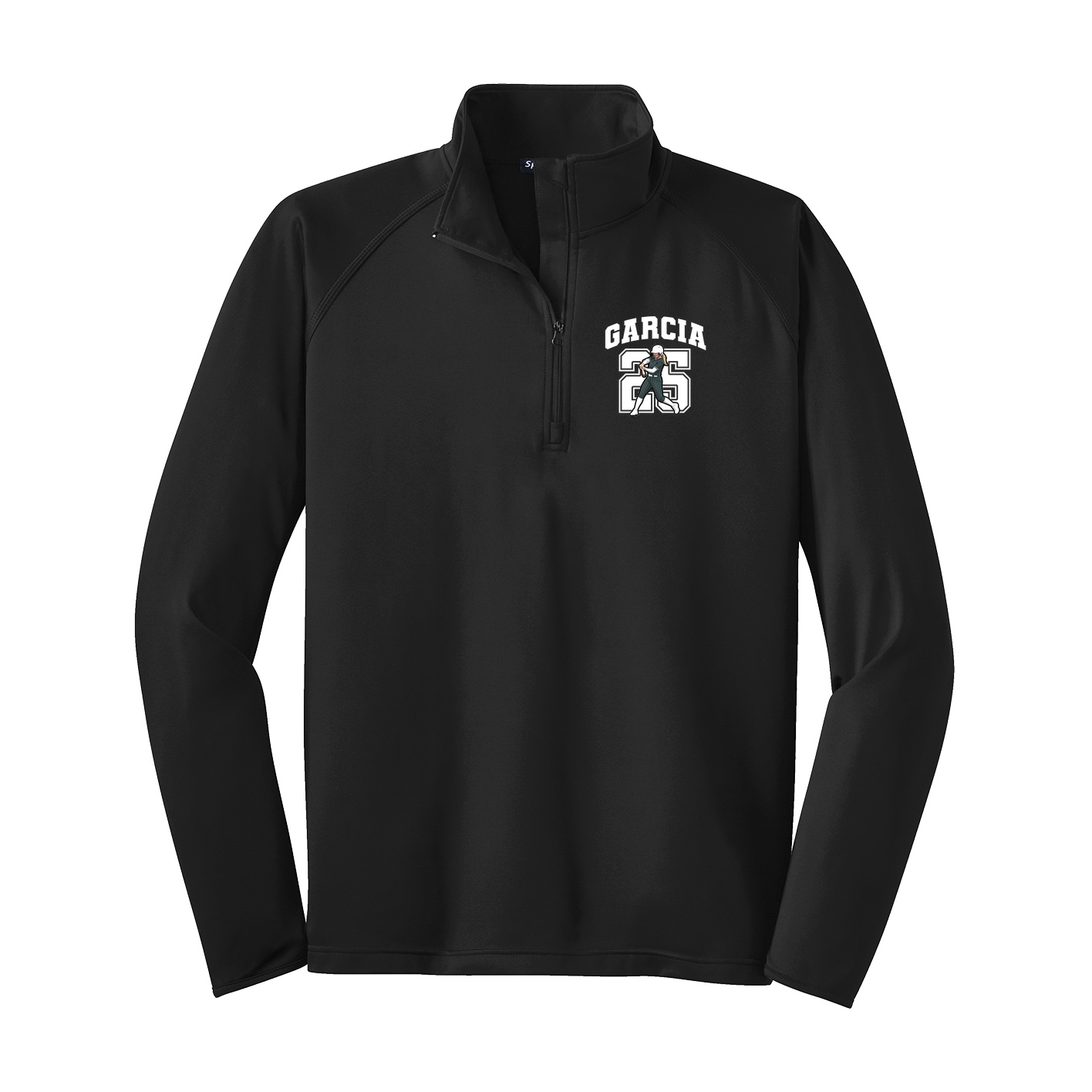 Q-Zip Pullover — Number in Black