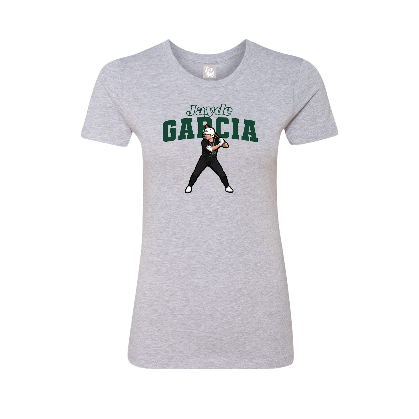Fitted Women's Tee — Name Arch in Grey