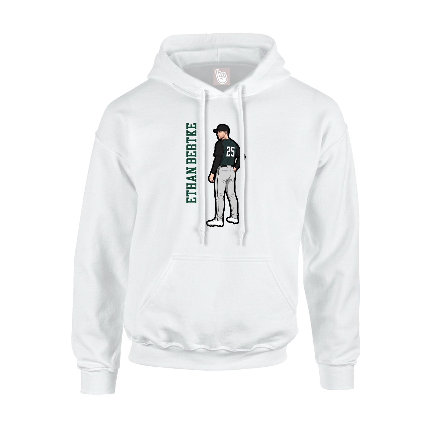 Hoodie — Name Vertical in White
