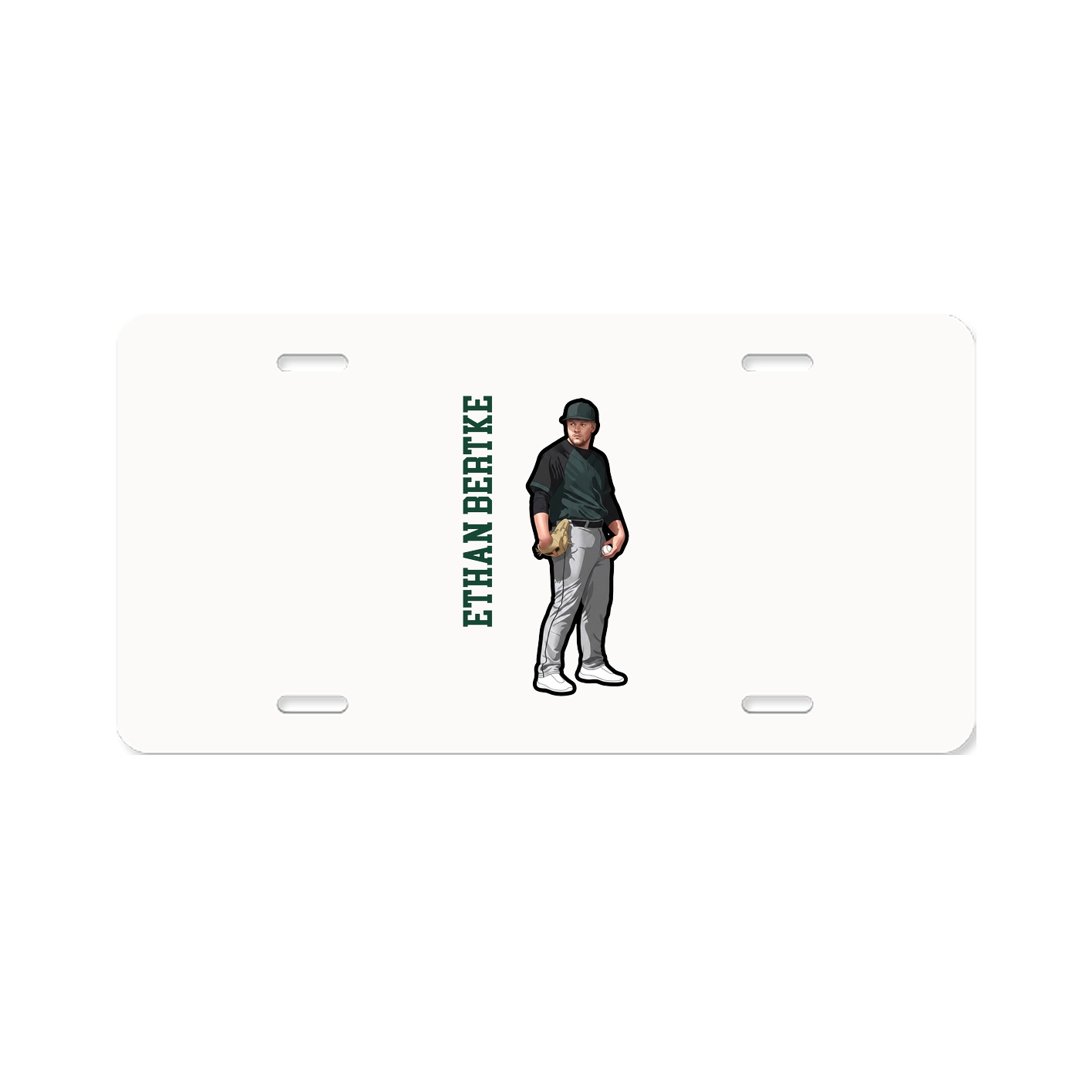 License Plate — Name Vertical in Classic