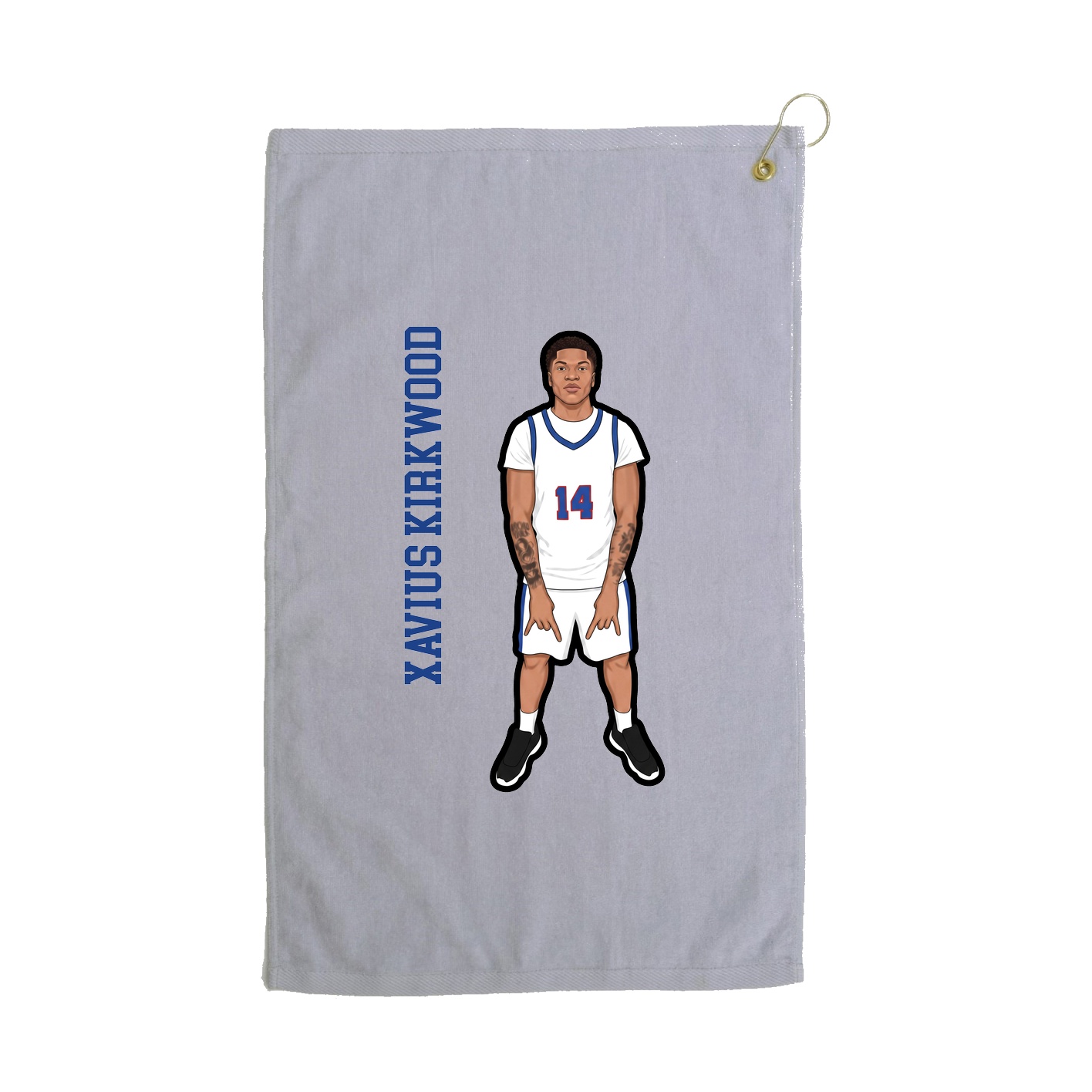 Golf Towel — Name Vertical in Grey