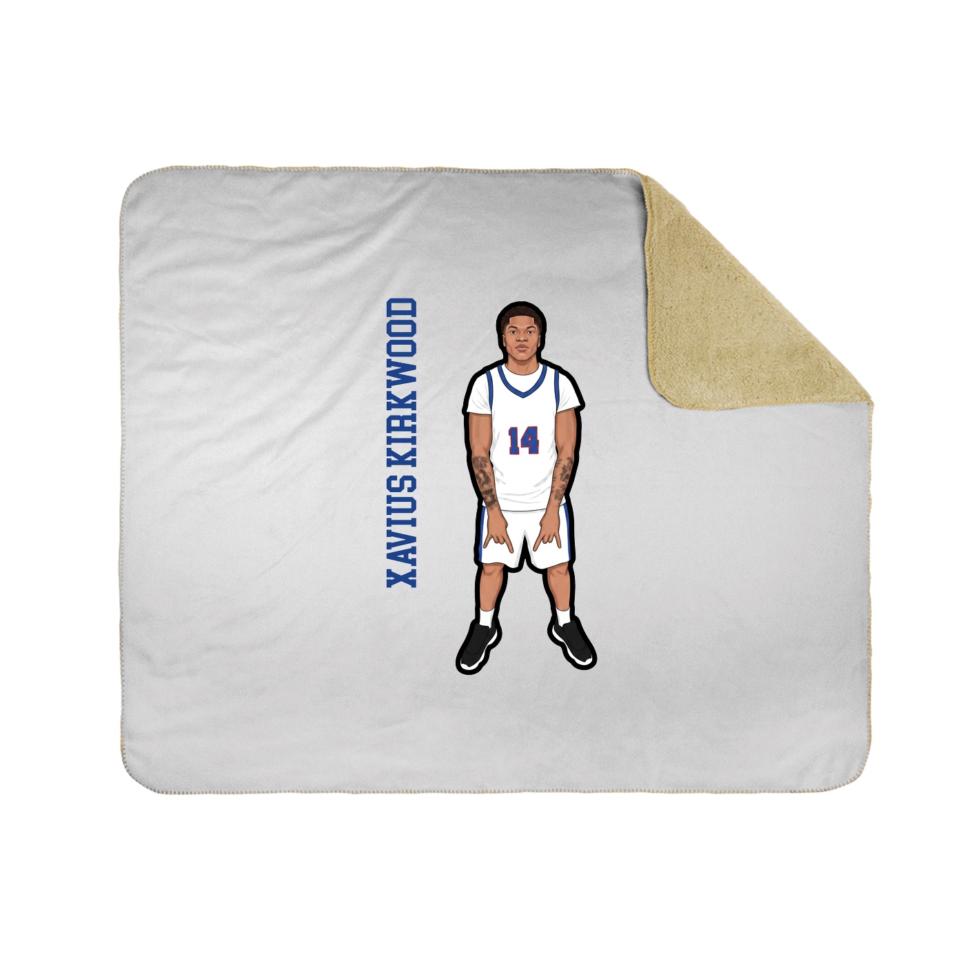 Throw Blanket — Name Vertical in White