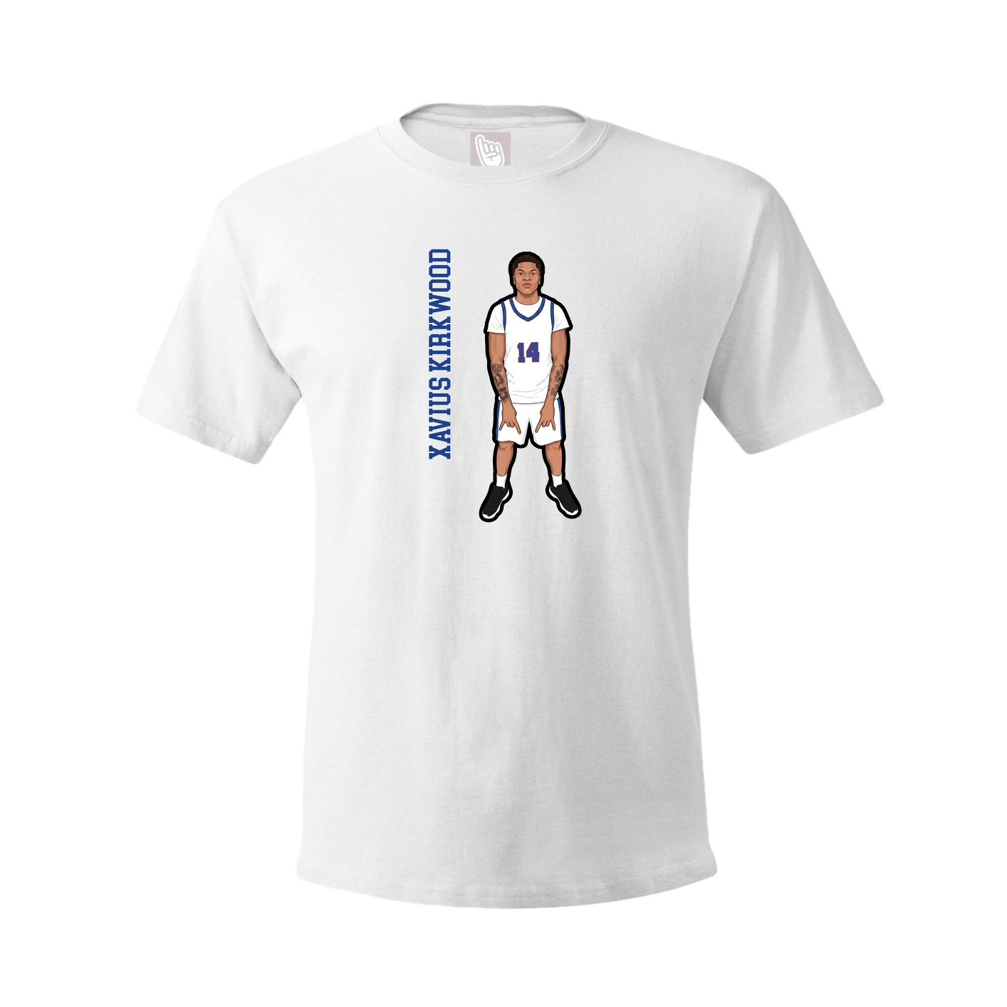 Youth Tee — Name Vertical in White