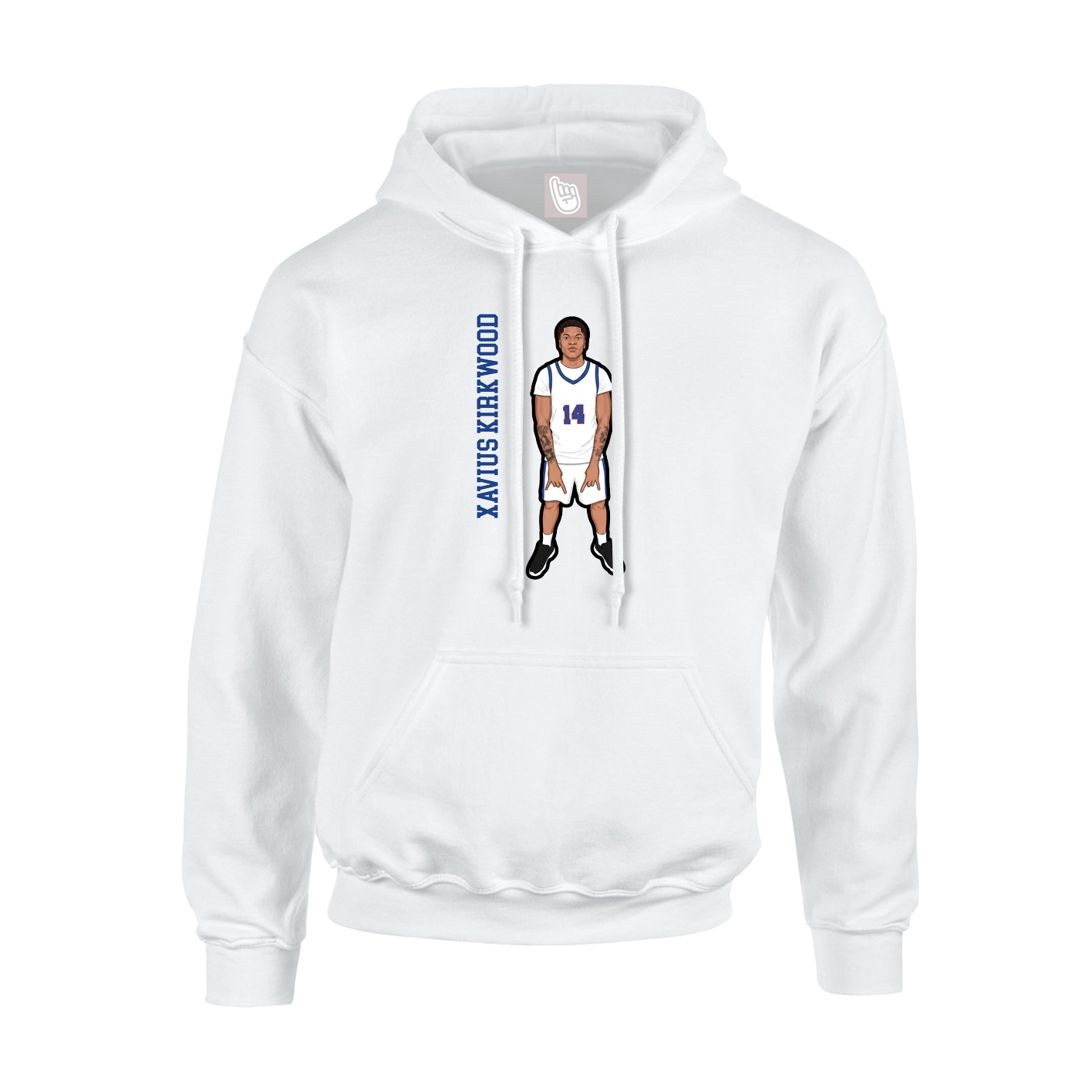 Youth Hoodie — Name Vertical in White