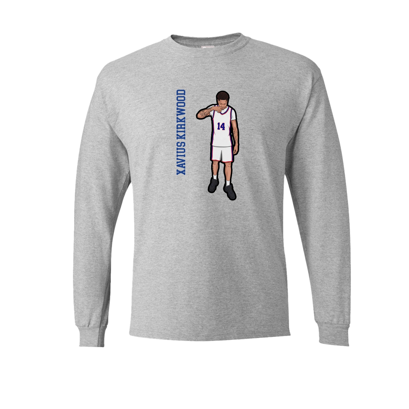 Long Sleeve Tee — Name Vertical in Grey