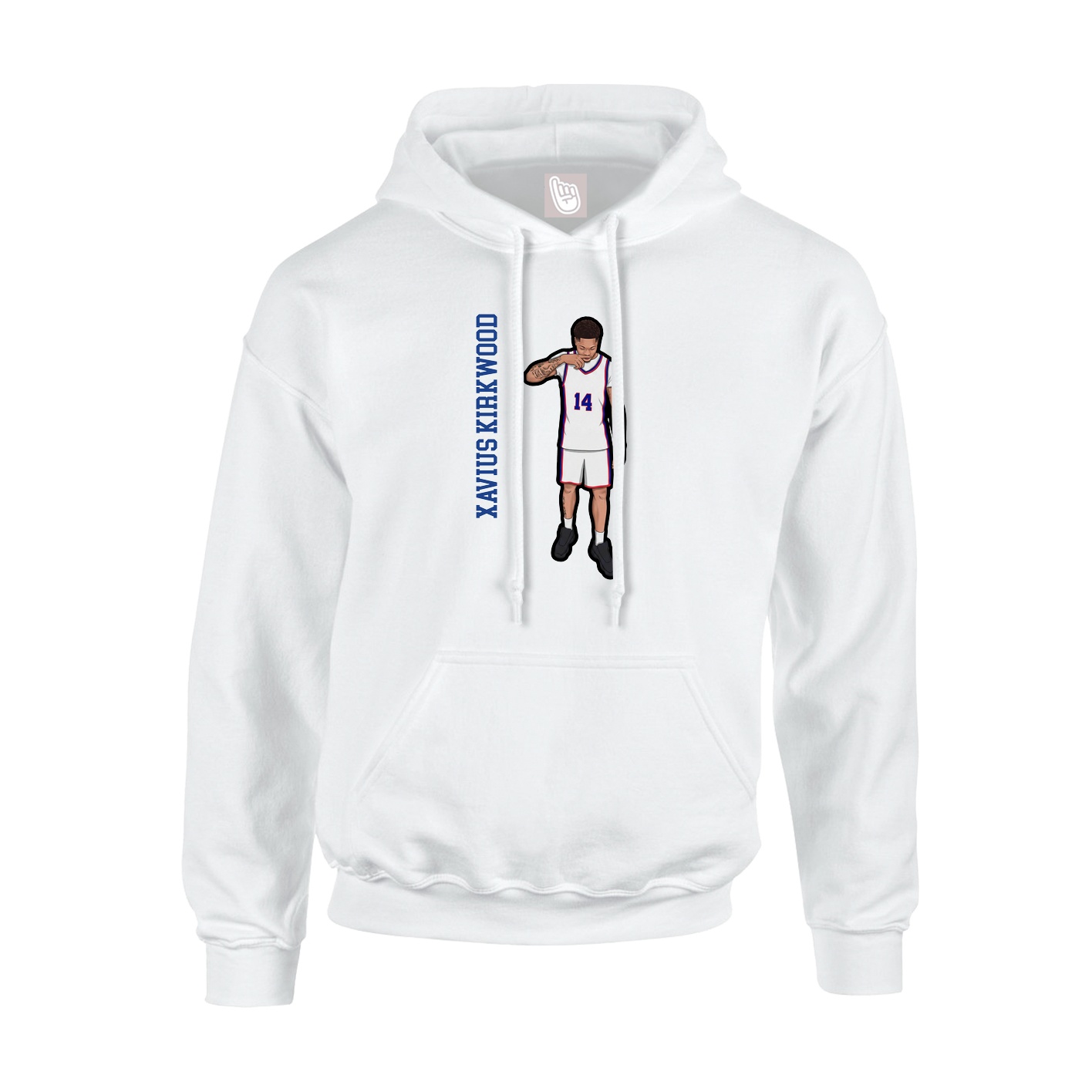 Youth Hoodie — Name Vertical in White
