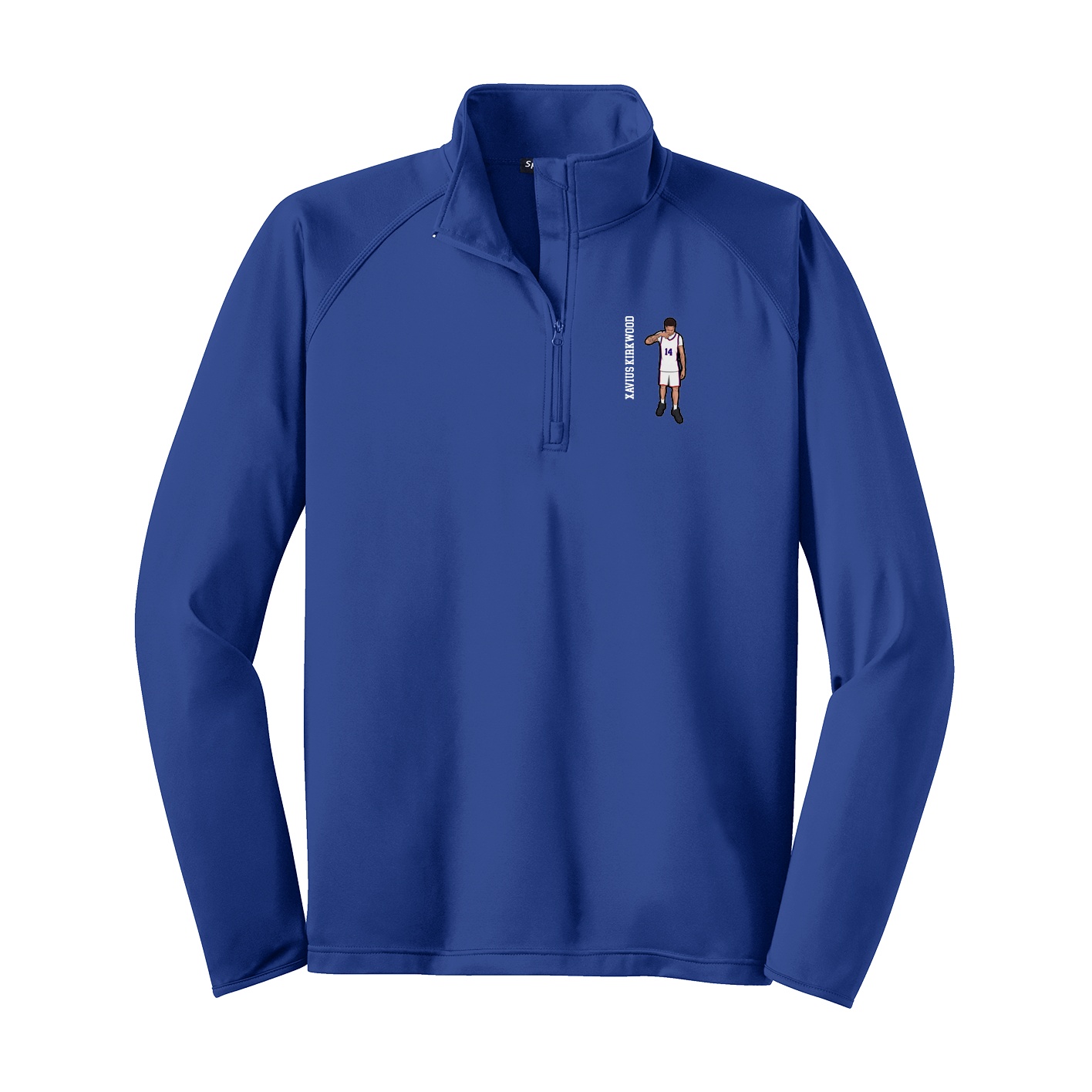 Q-Zip Pullover — Name Vertical in Royal