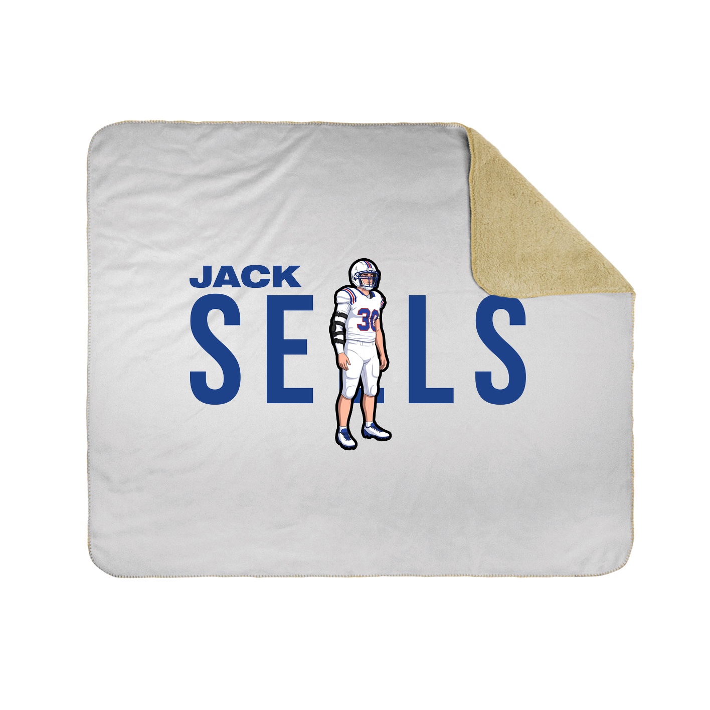 Throw Blanket — Player Name in White