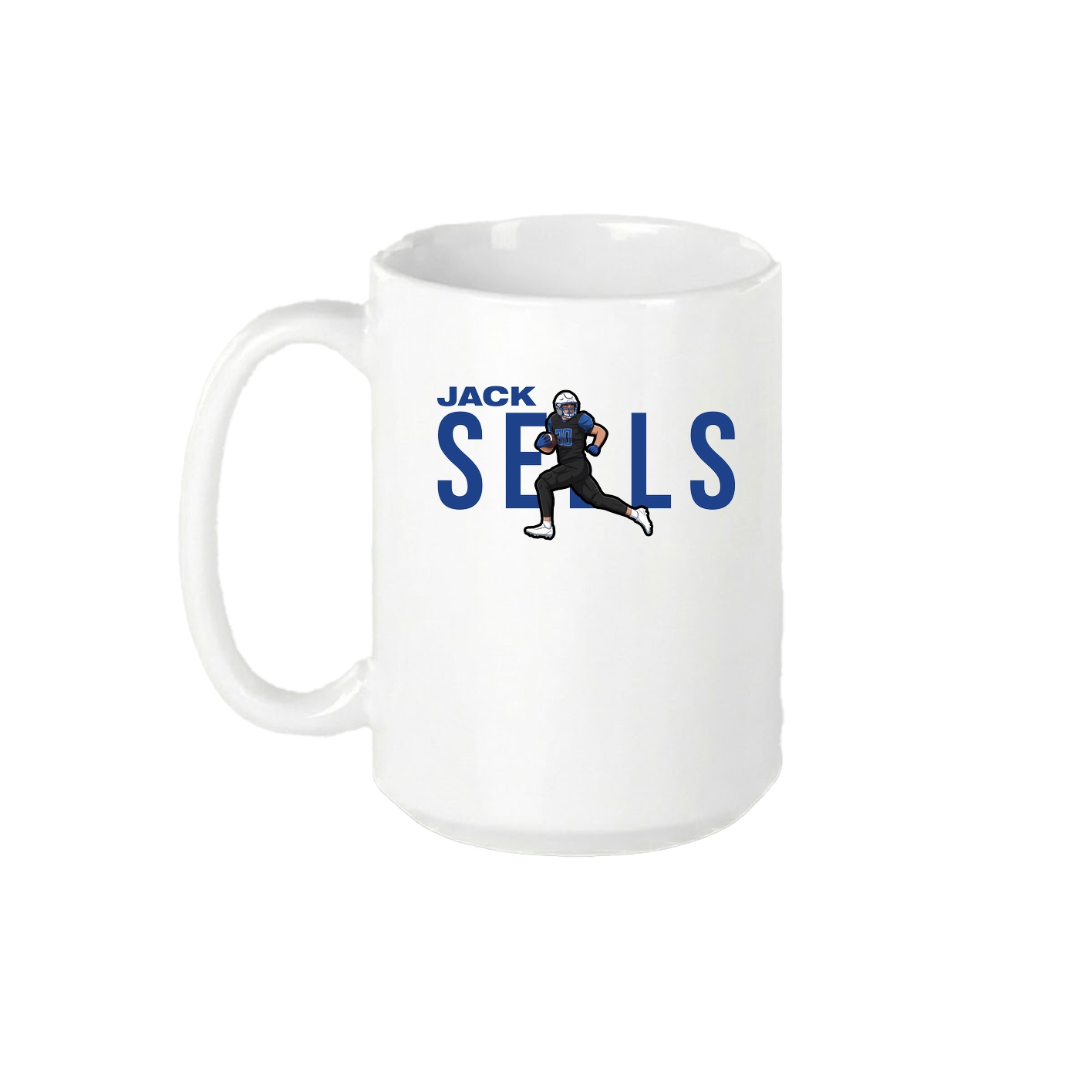 15oz Coffee Mug — Player Name in White
