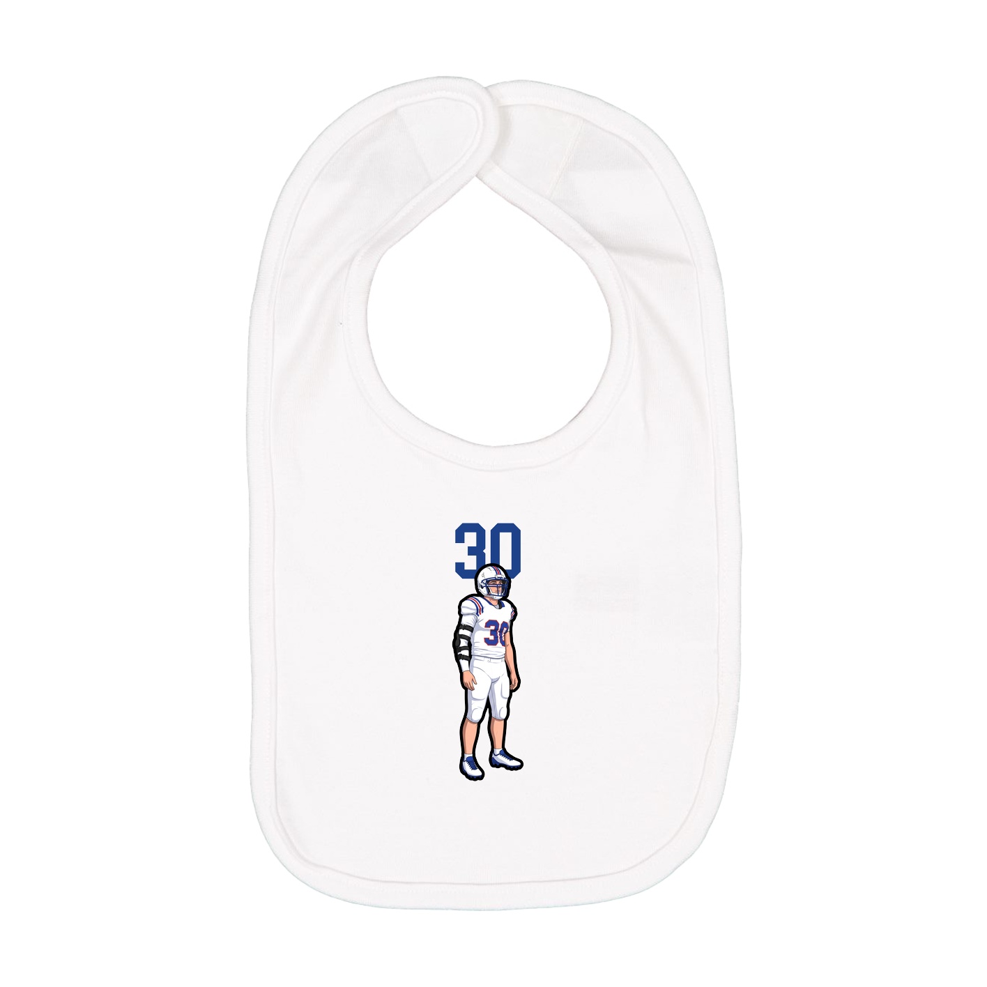 Infant Bib — Number Top in White