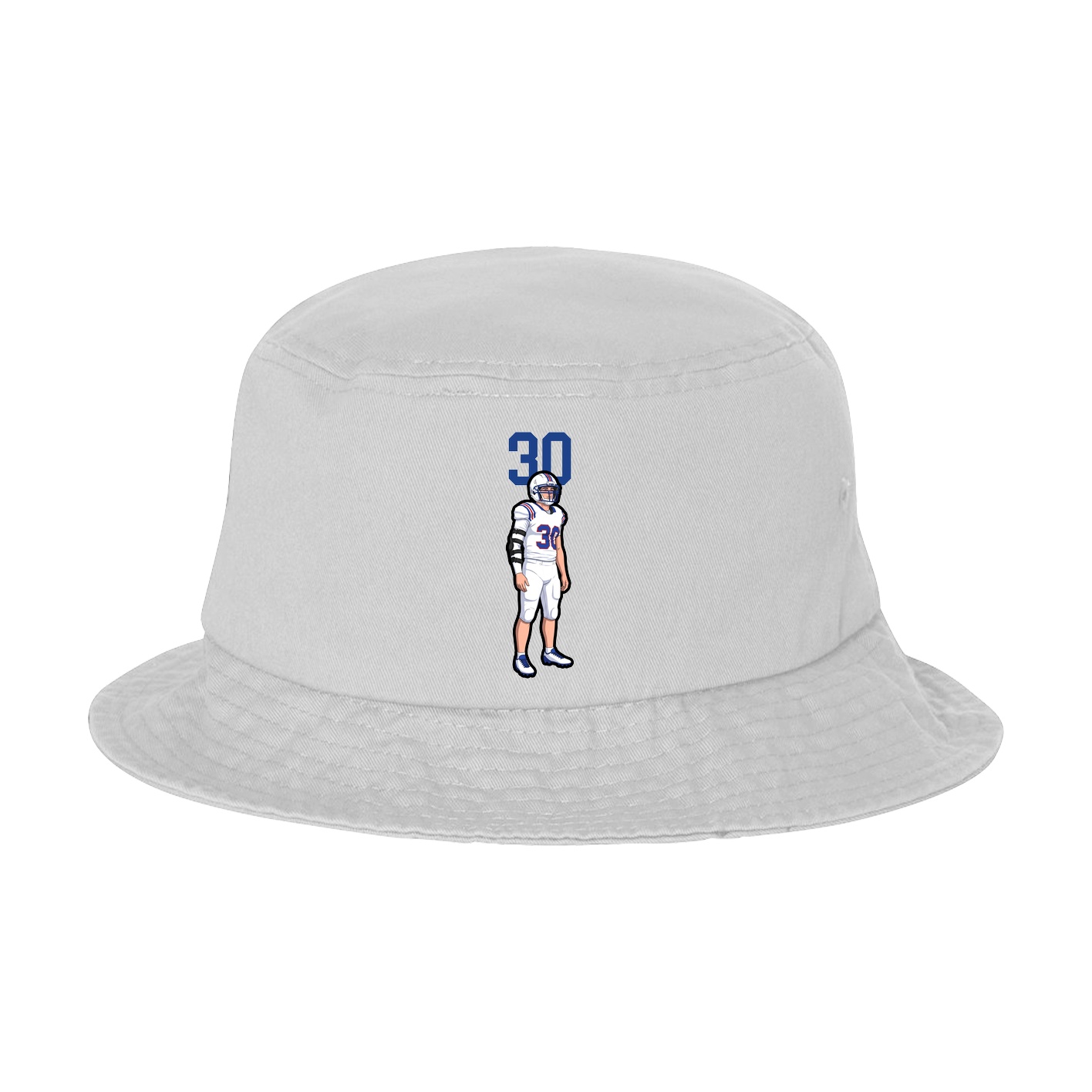 Bucket Cap — Number Top in White