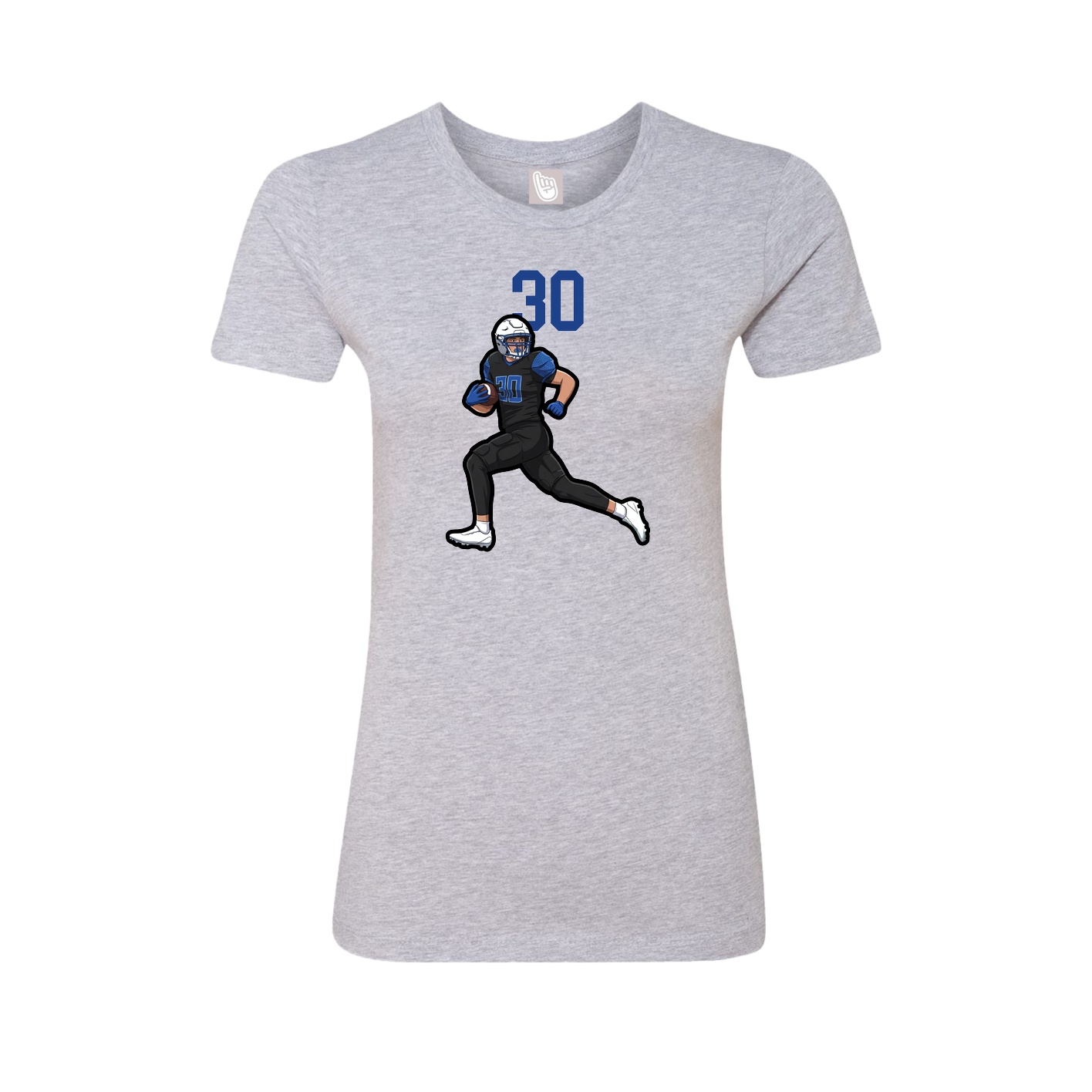 Fitted Women's Tee — Number Top in Grey