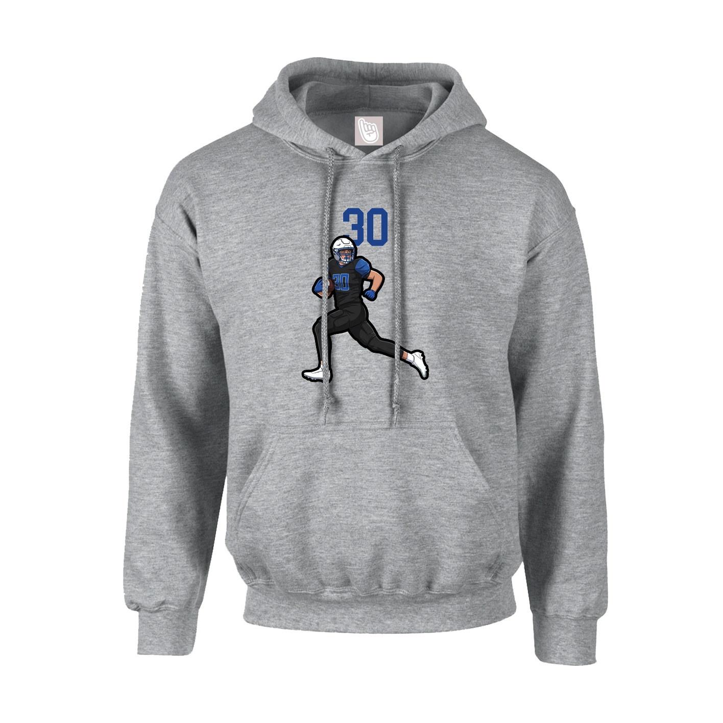 Hoodie — Number Top in Grey