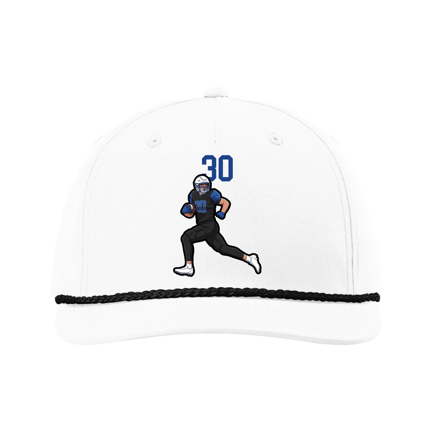 Five-Panel Classic Rope Cap — Number Top in White