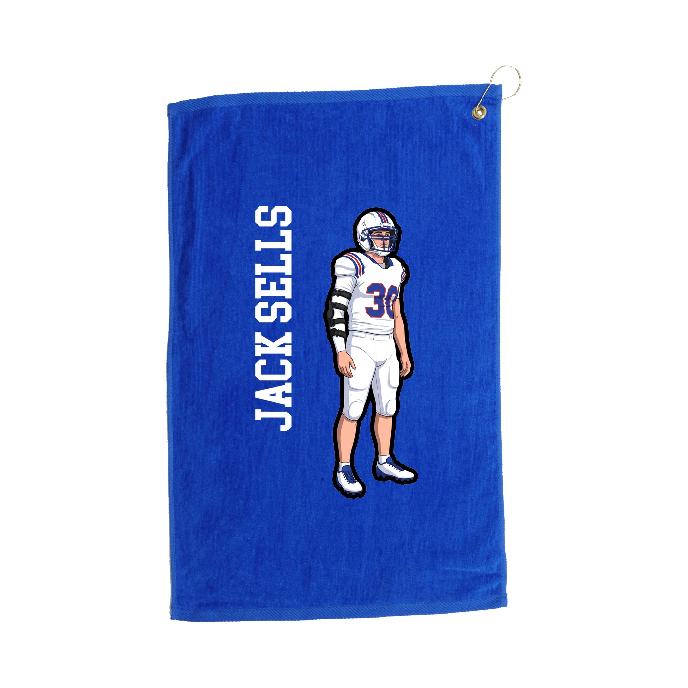 Golf Towel — Name Vertical in Royal