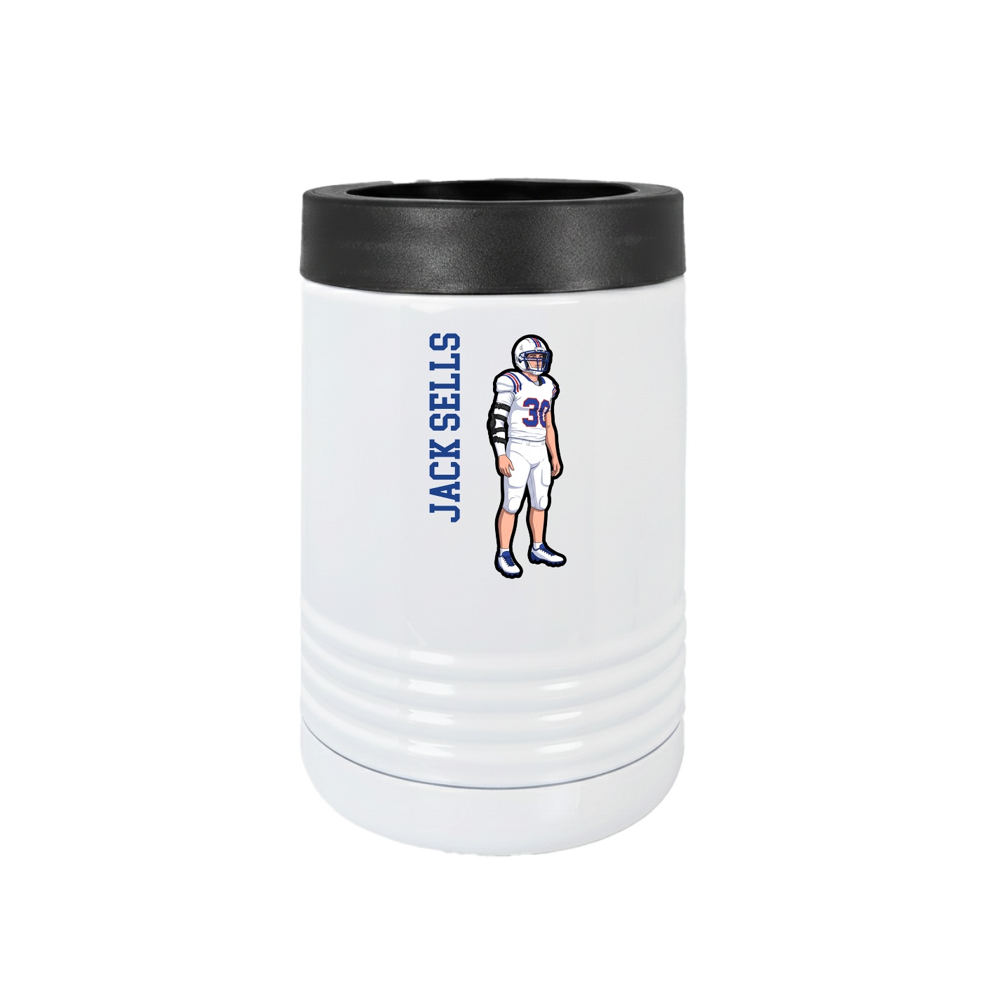 Beverage Holder — Name Vertical in White