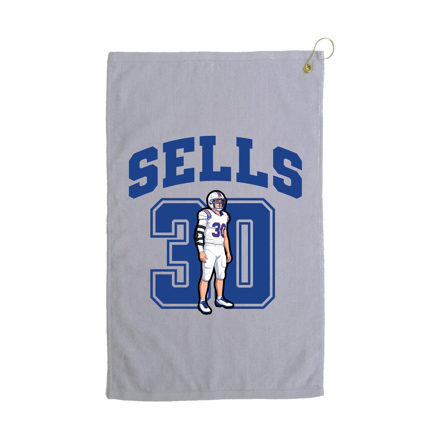 Golf Towel — Number in Grey