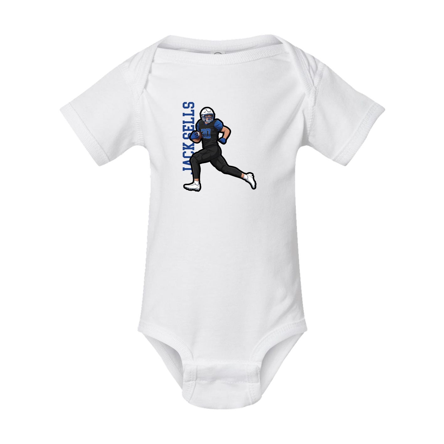 Baby Onesie — Name Vertical in White