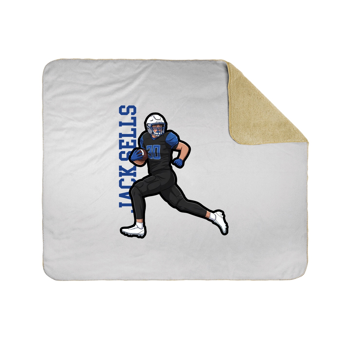 Throw Blanket — Name Vertical in White